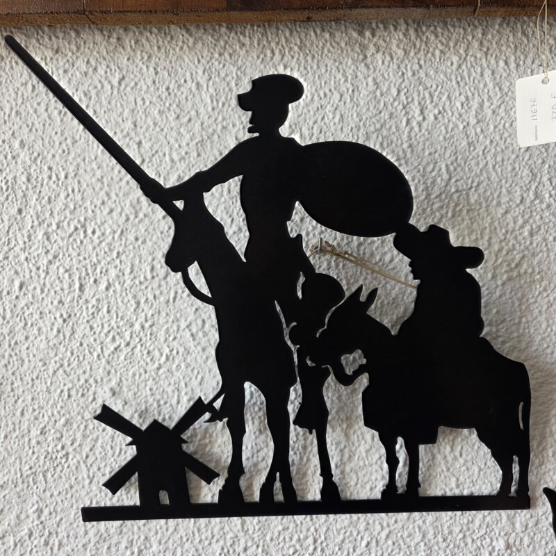 Silueta Quijote, Sancho y molino