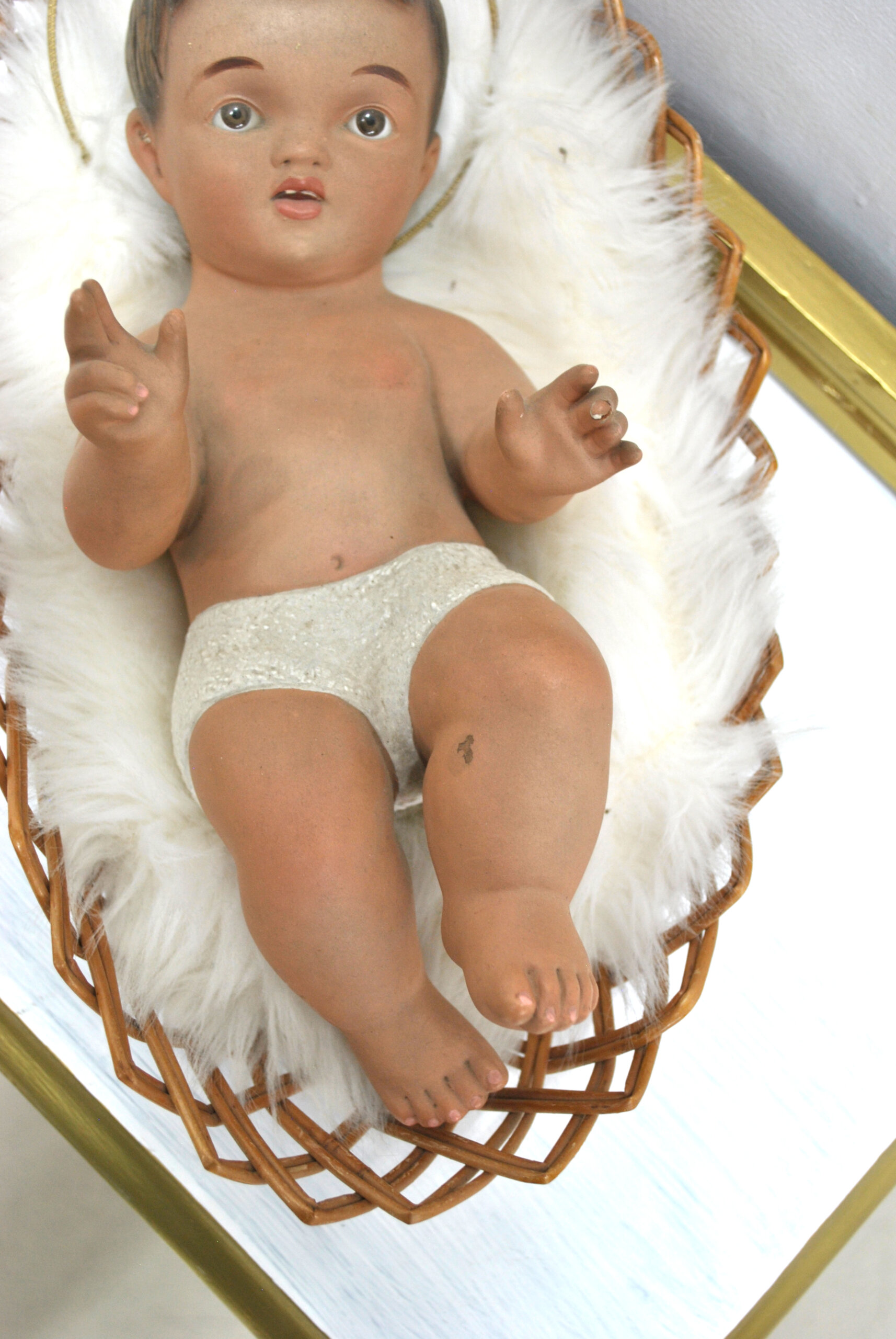 Figura niño Jesús tumbado escayola - Imagen 4