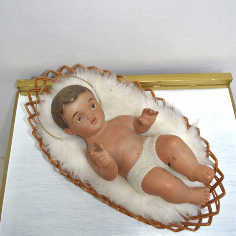 Figura niño Jesús tumbado escayola