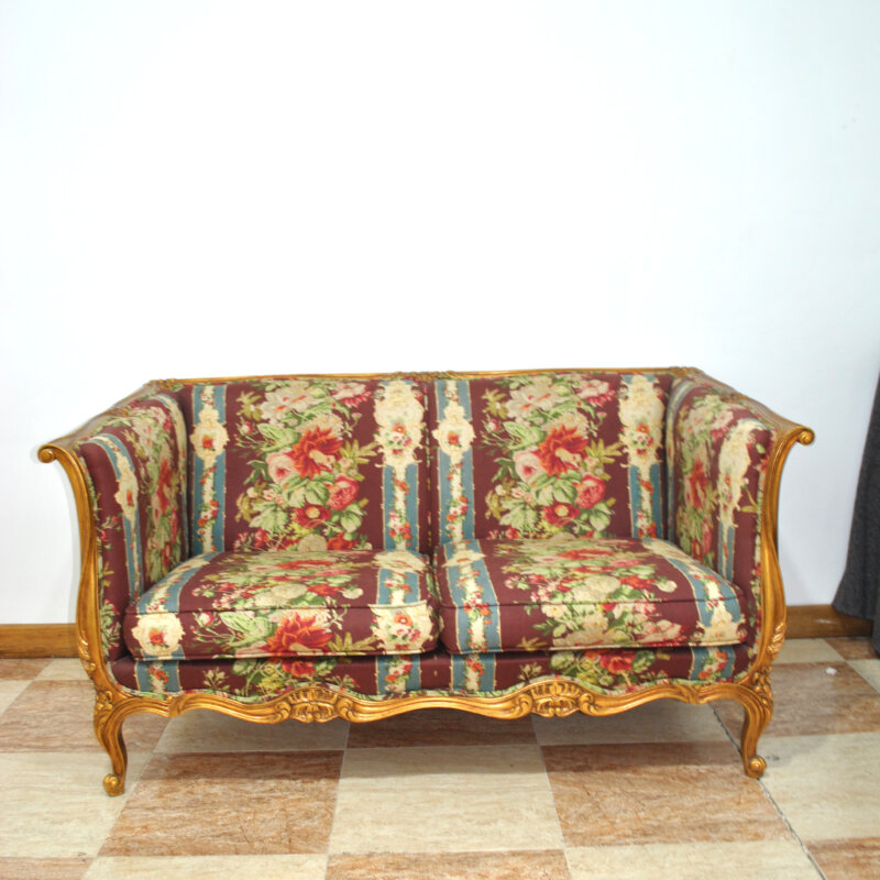 Sofá antiguo Luis XV madera oro