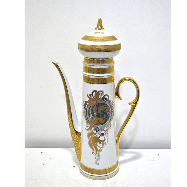 Cafetera porcelana y oro 22 K