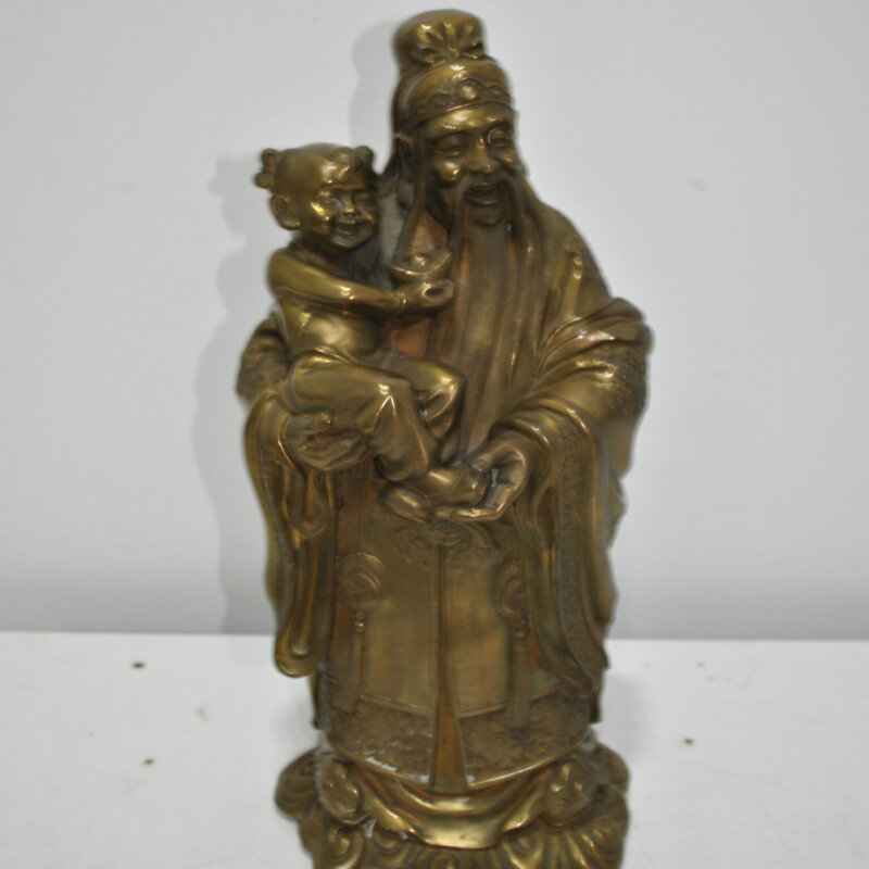 Escultura figura china bronce Lu Xing