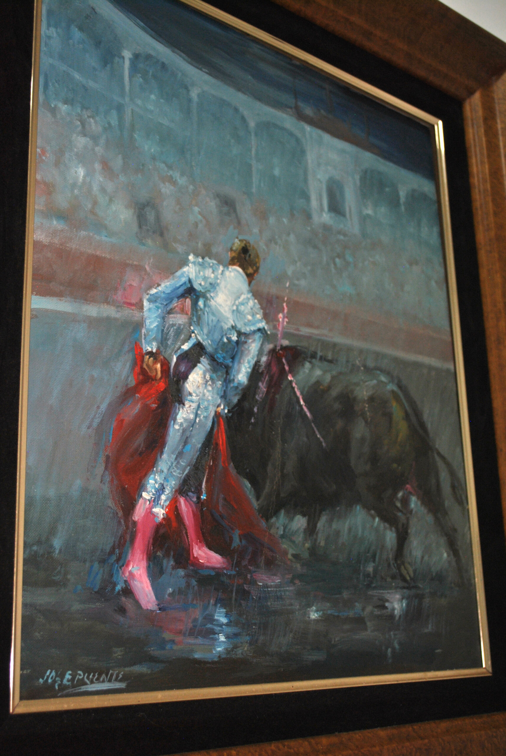 Óleo sobre lienzo taurino José Puente - Imagen 5