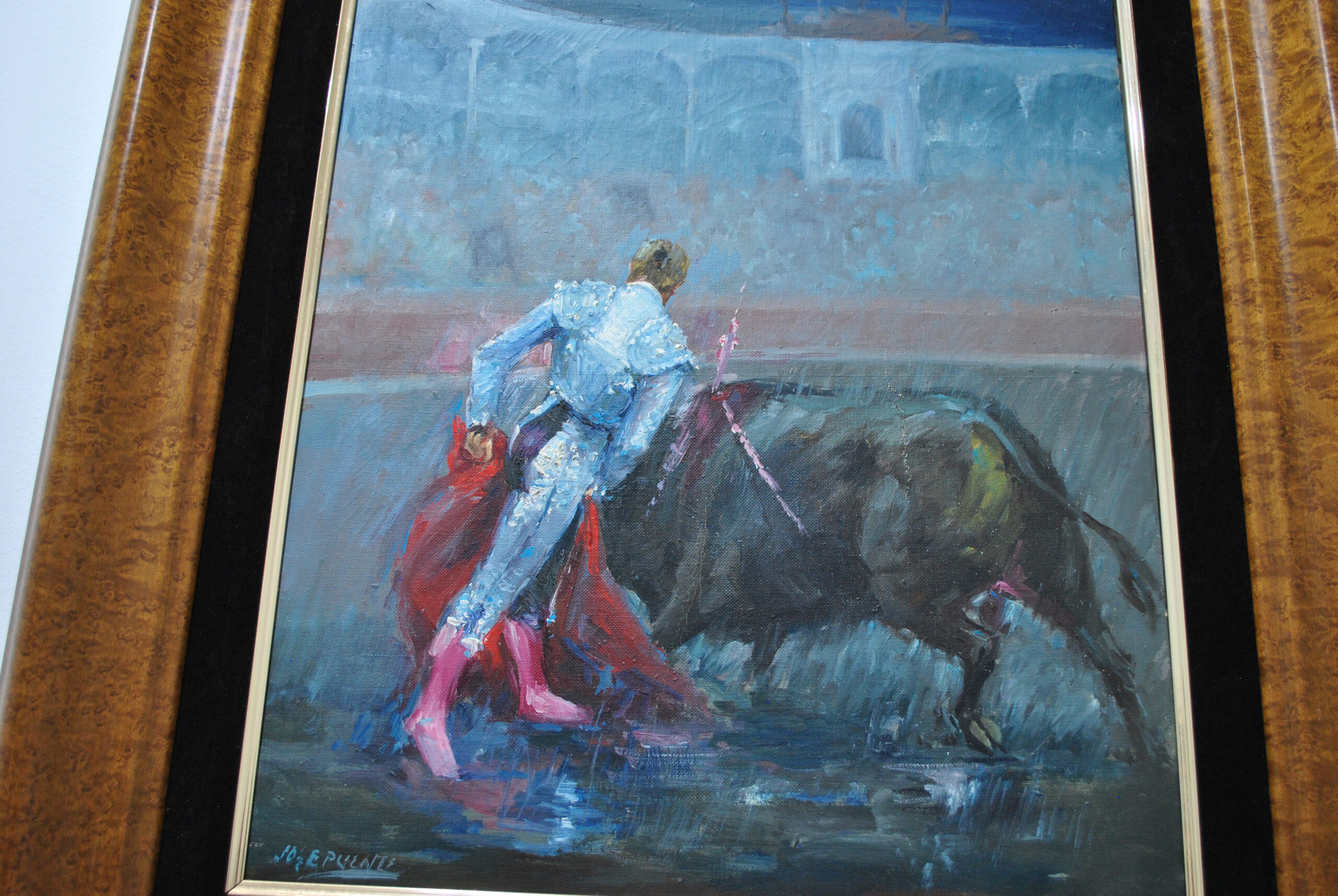 Óleo sobre lienzo taurino José Puente - Imagen 7