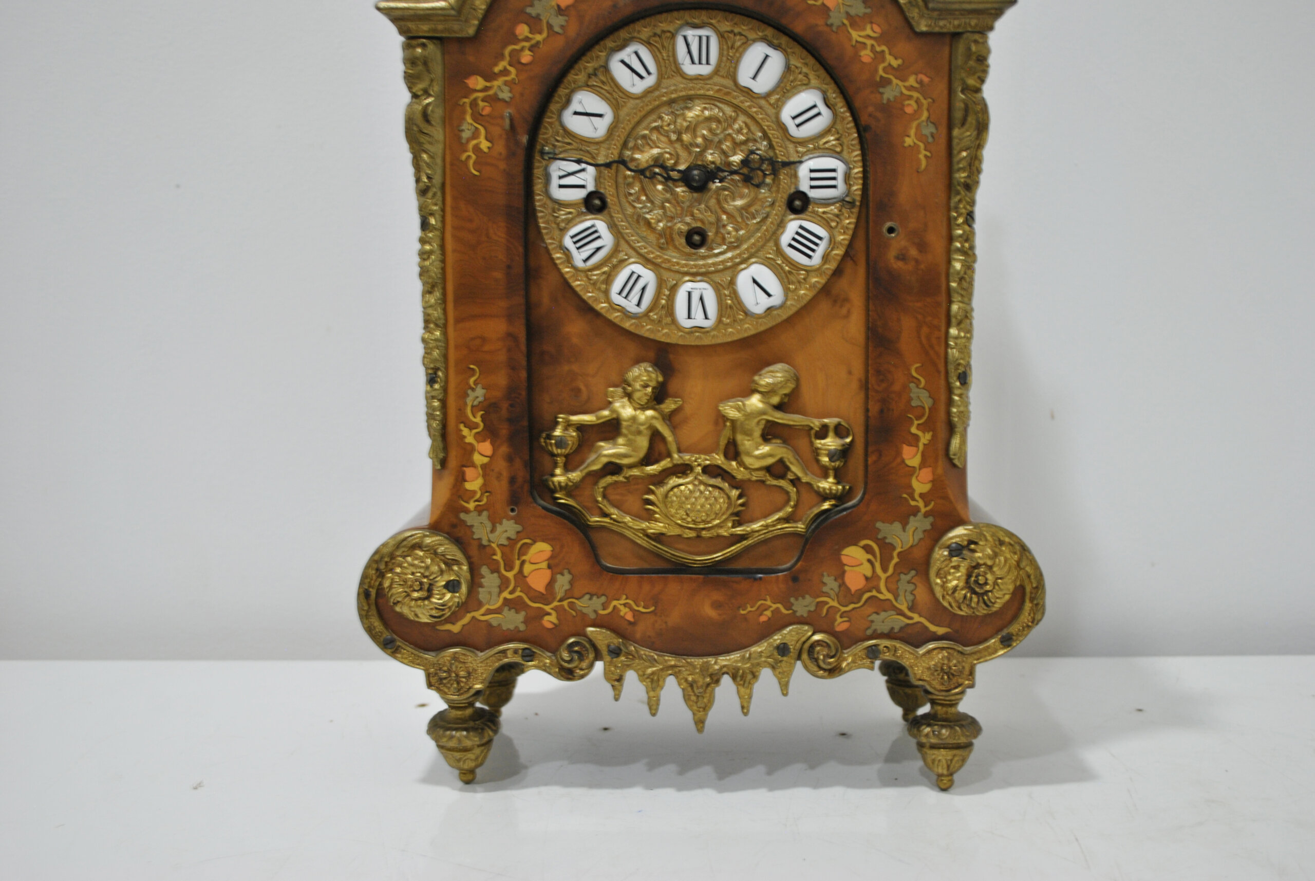 Reloj sobremesa Luis XV marquetería - Imagen 5