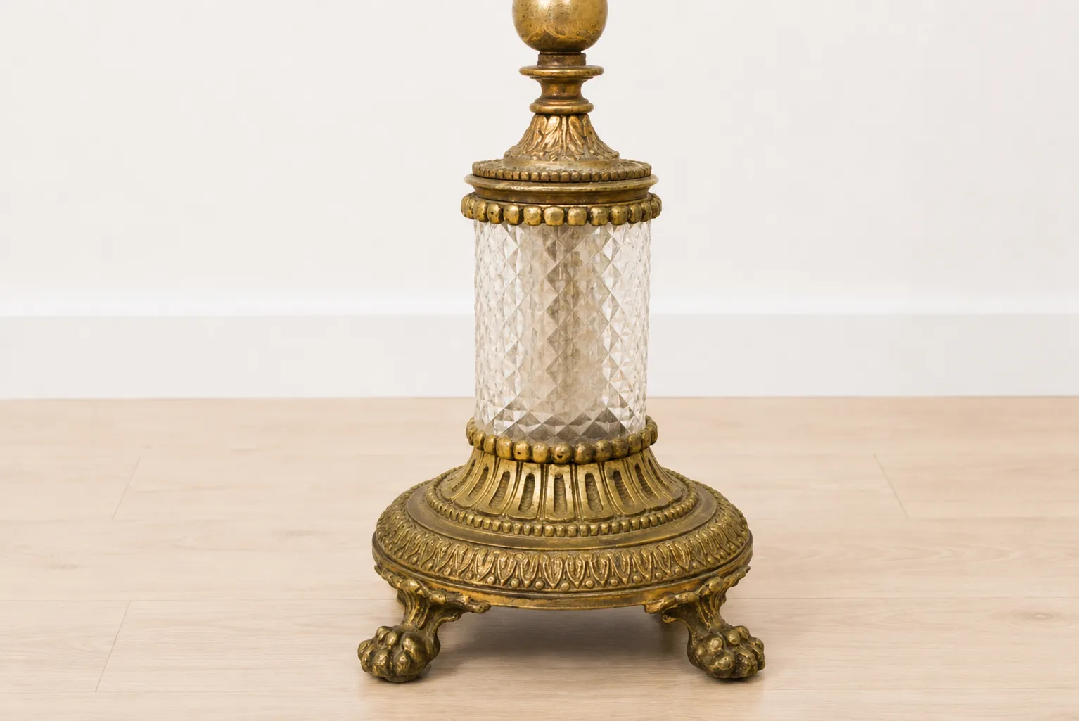 Gran pareja candelabros bronce y cristal Imperio - Imagen 2