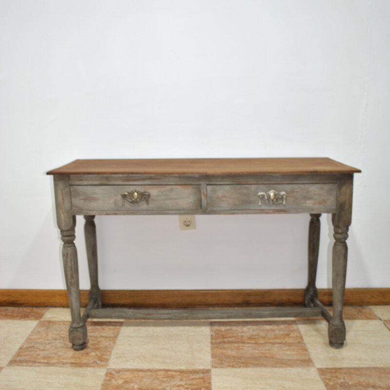 Mesa o consola de madera decapada