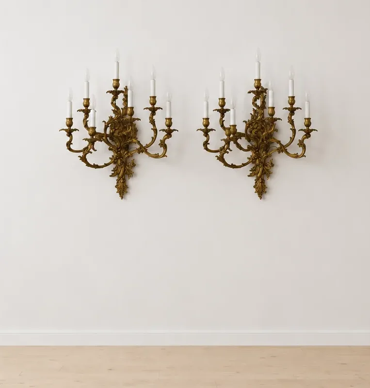Grandes apliques 7 luces bronce dorado