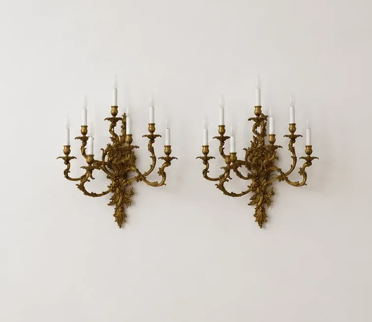 Grandes apliques 7 luces bronce dorado