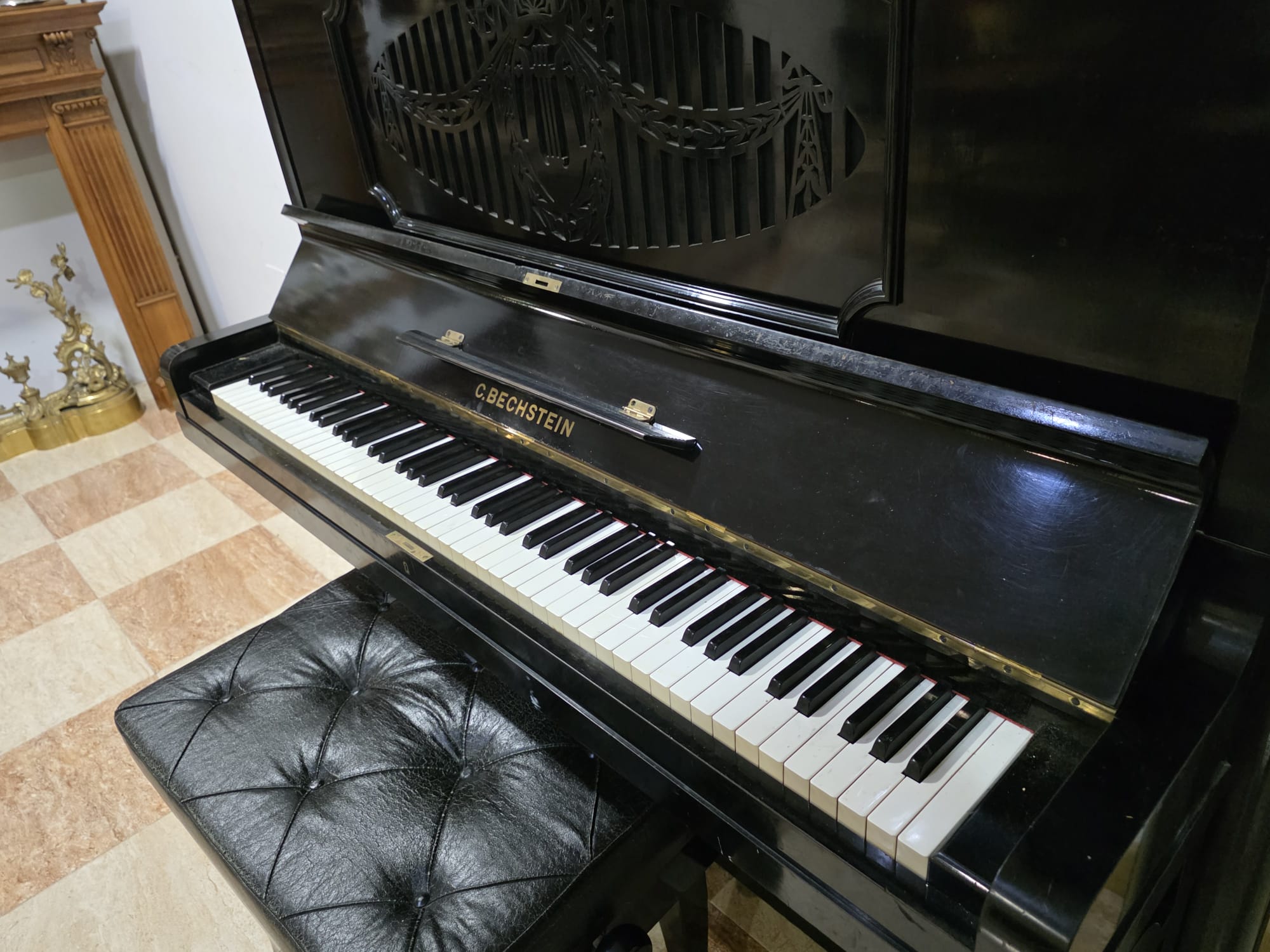 Piano Vertical C. Bechstein Berlín ébano con banqueta - Imagen 3