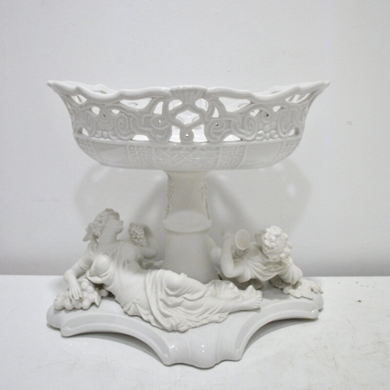 Centro de mesa porcelana blanca Biscuit