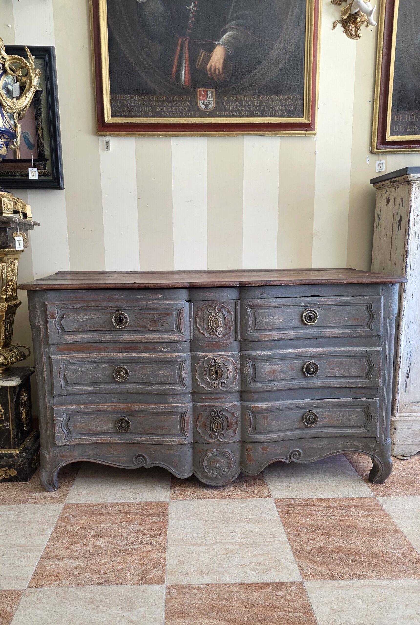 Cómoda madera maciza decapada