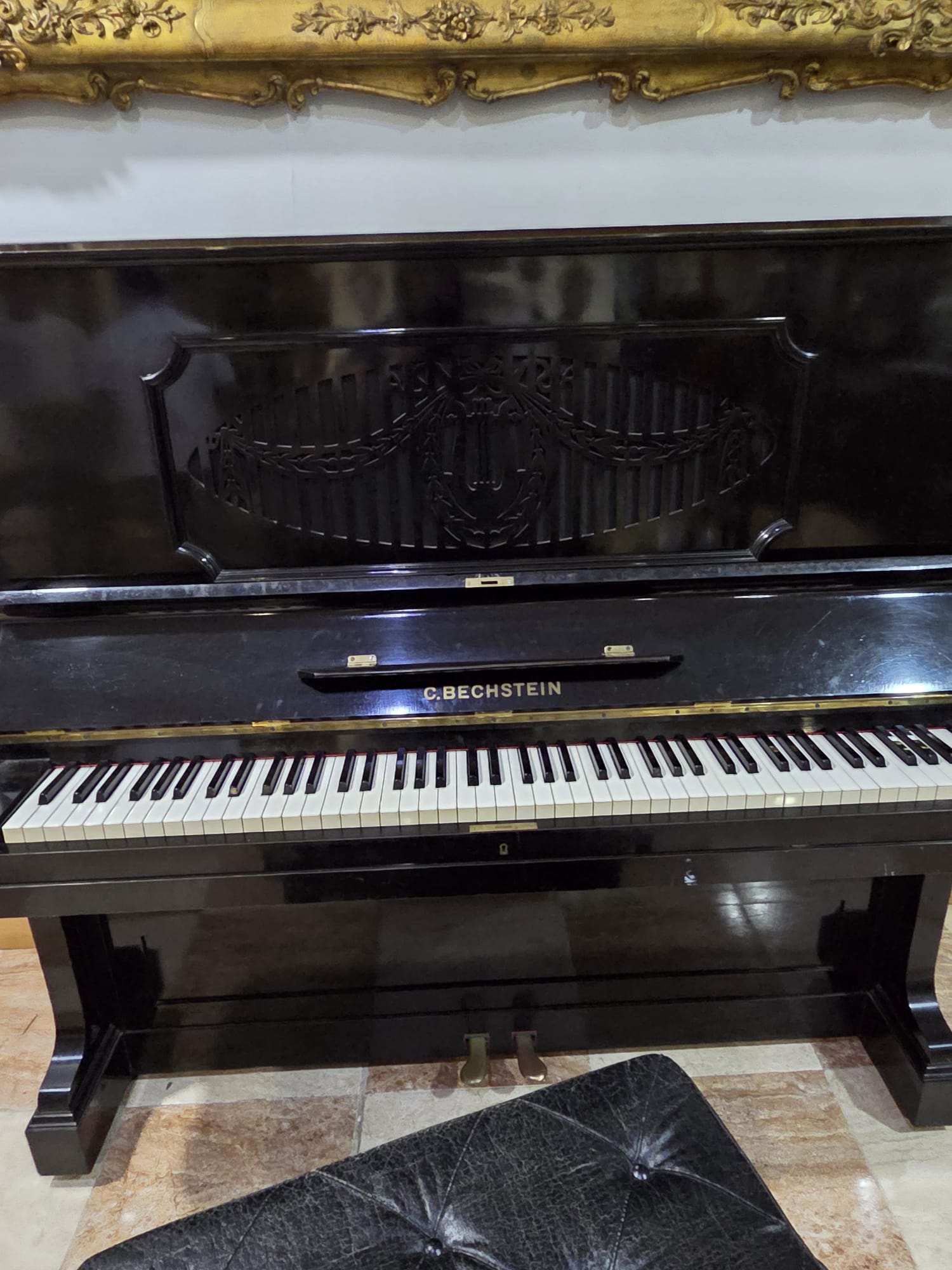 Piano Vertical C. Bechstein Berlín ébano con banqueta - Imagen 9