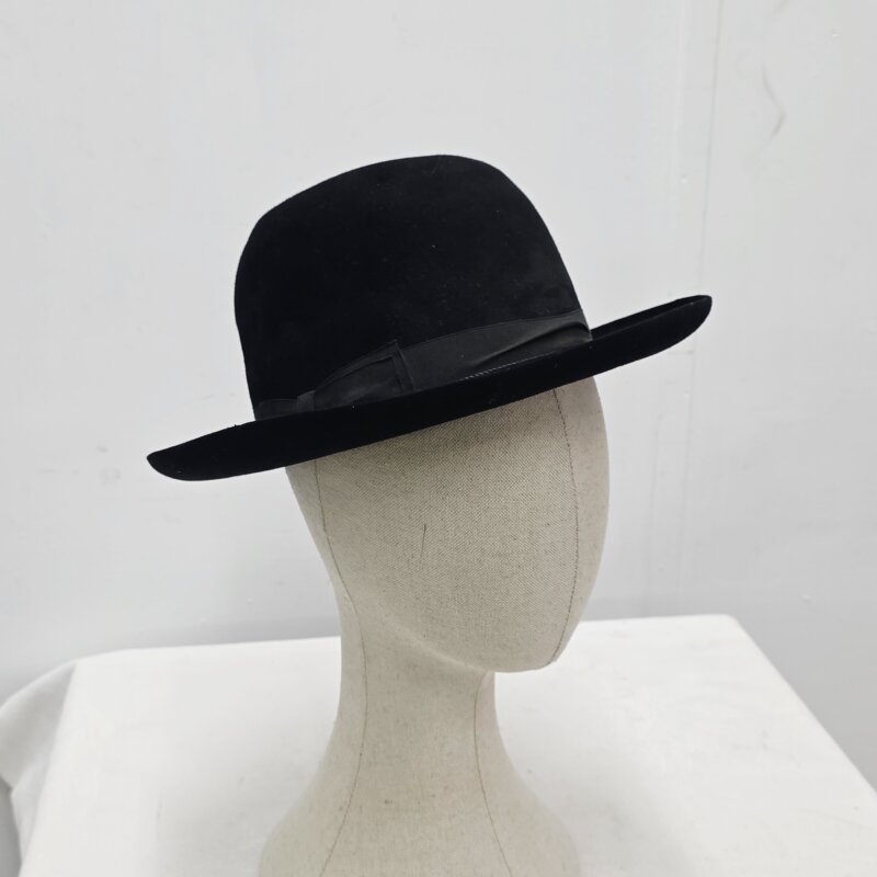 Sombrero antiguo de fieltro negro Gran Calidad