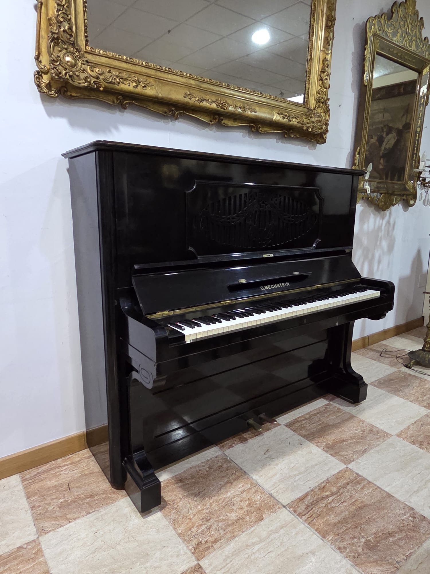 Piano Vertical C. Bechstein Berlín ébano con banqueta - Imagen 4