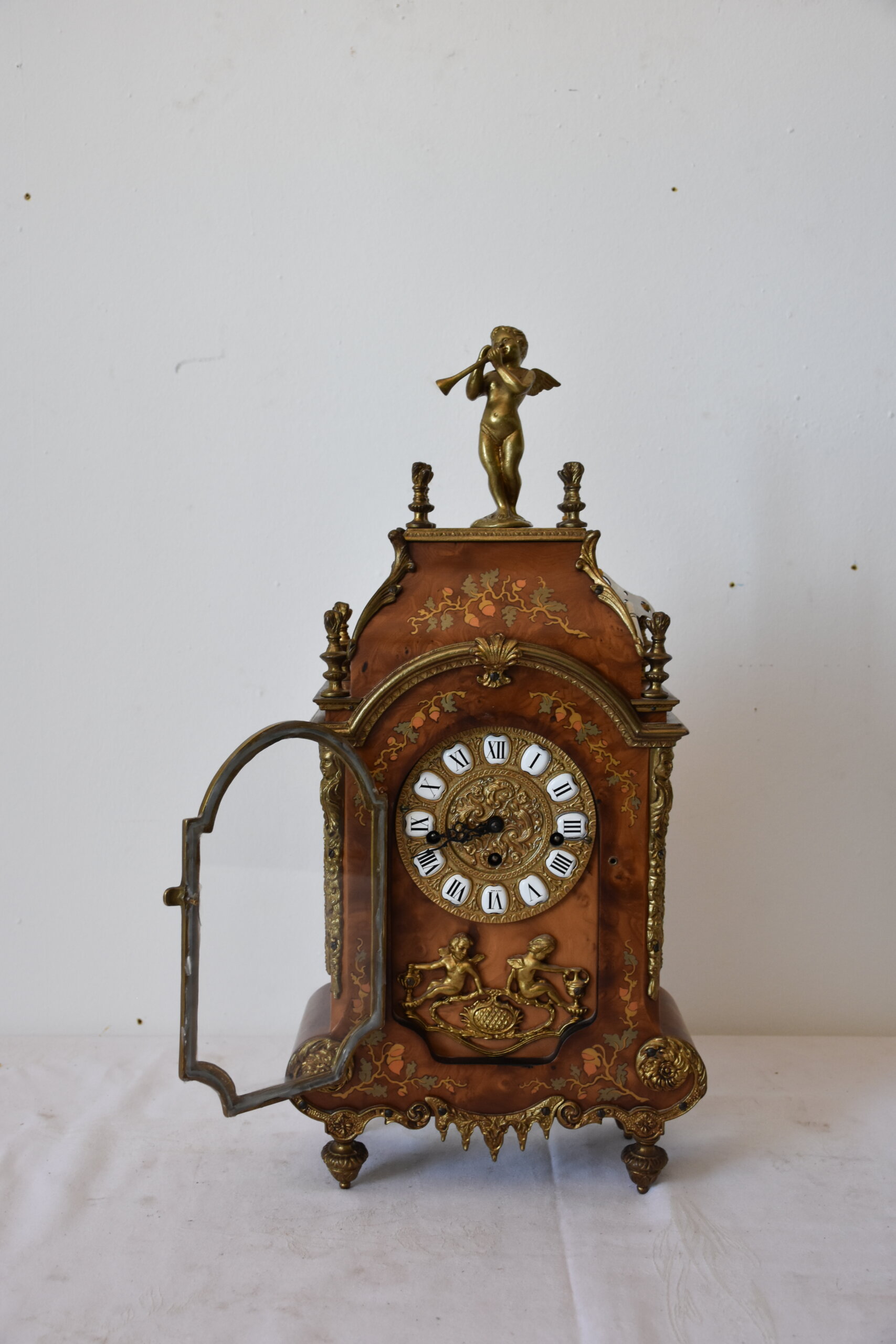 Reloj sobremesa Luis XV marquetería - Imagen 2