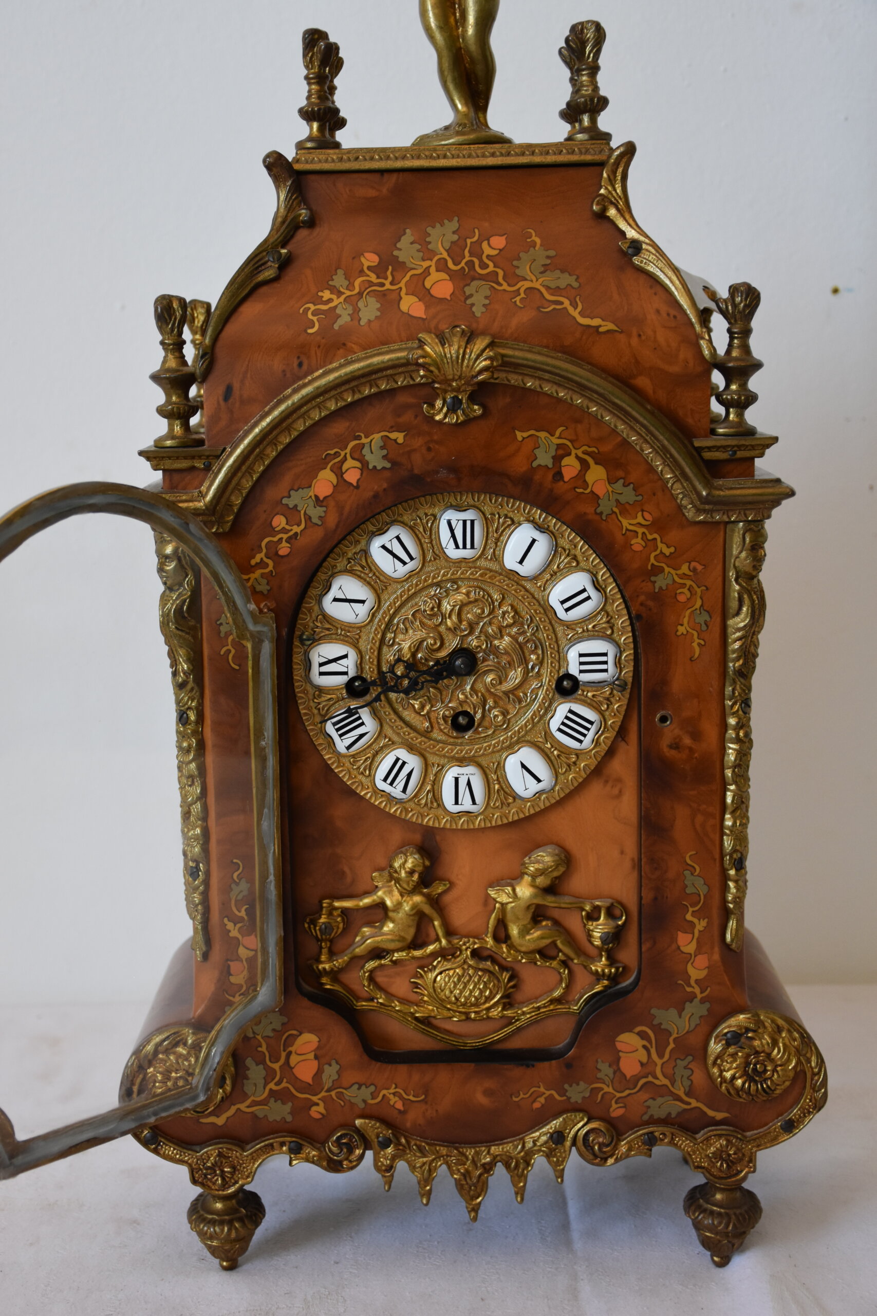 Reloj sobremesa Luis XV marquetería - Imagen 4