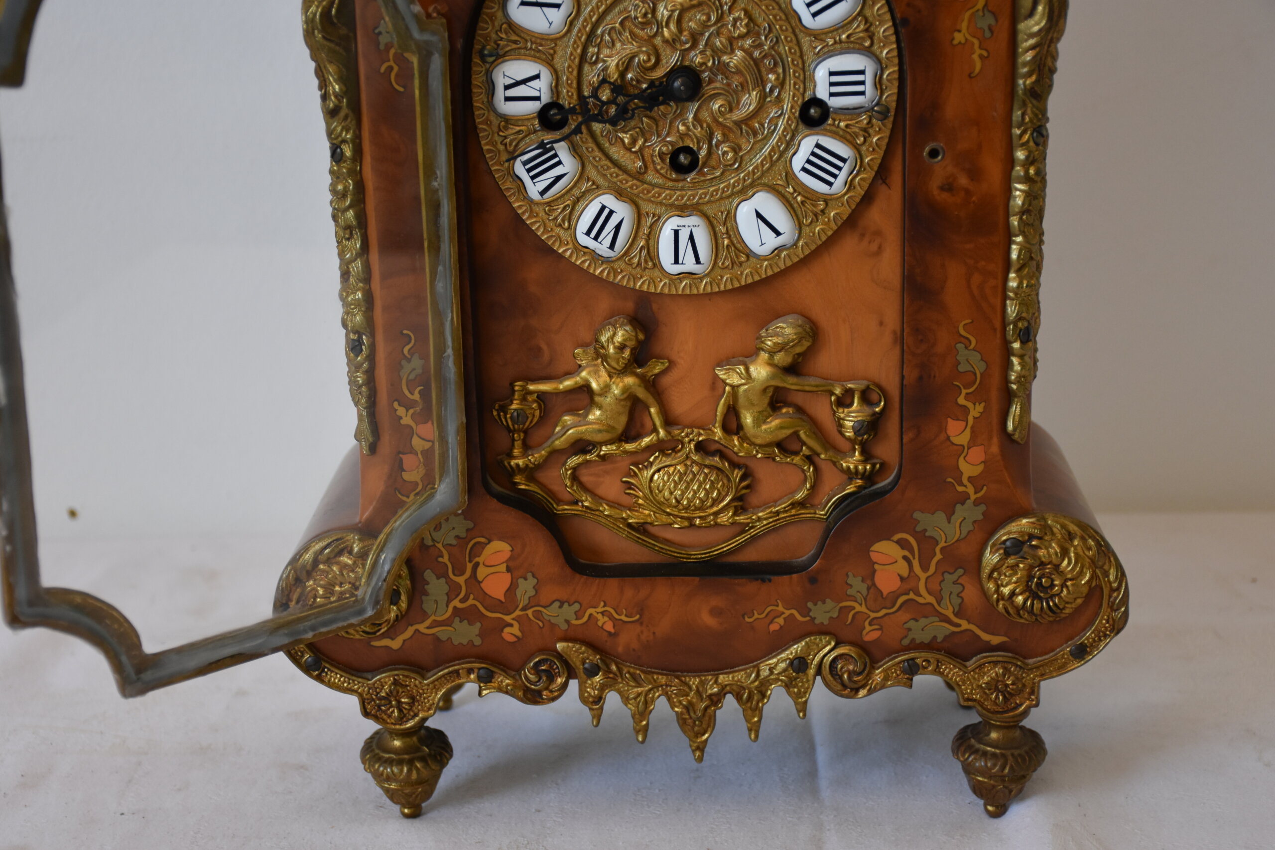 Reloj sobremesa Luis XV marquetería - Imagen 5