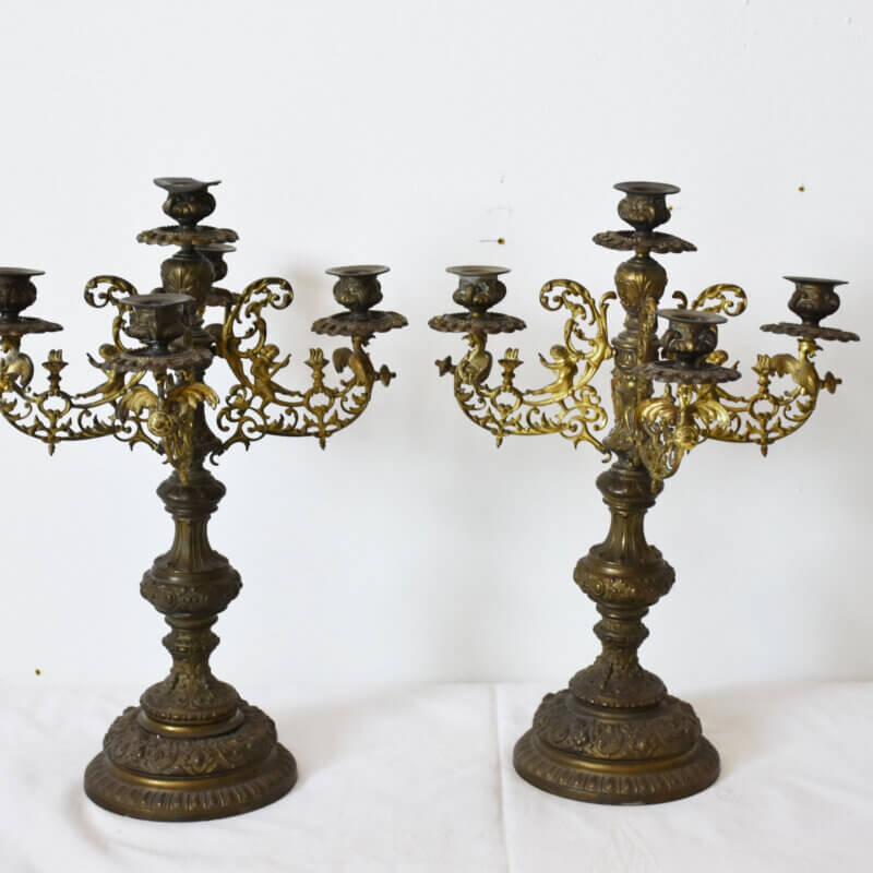 Pareja de candelabros 5 luces