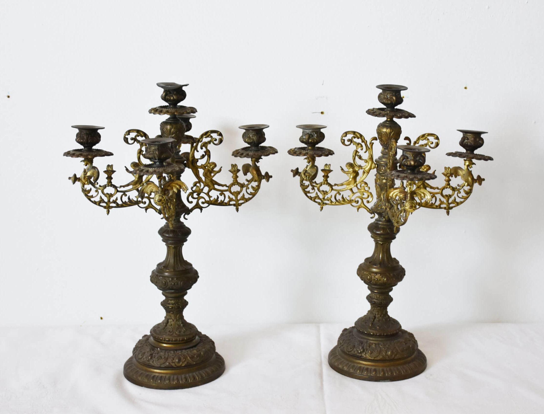 Pareja de candelabros 5 luces