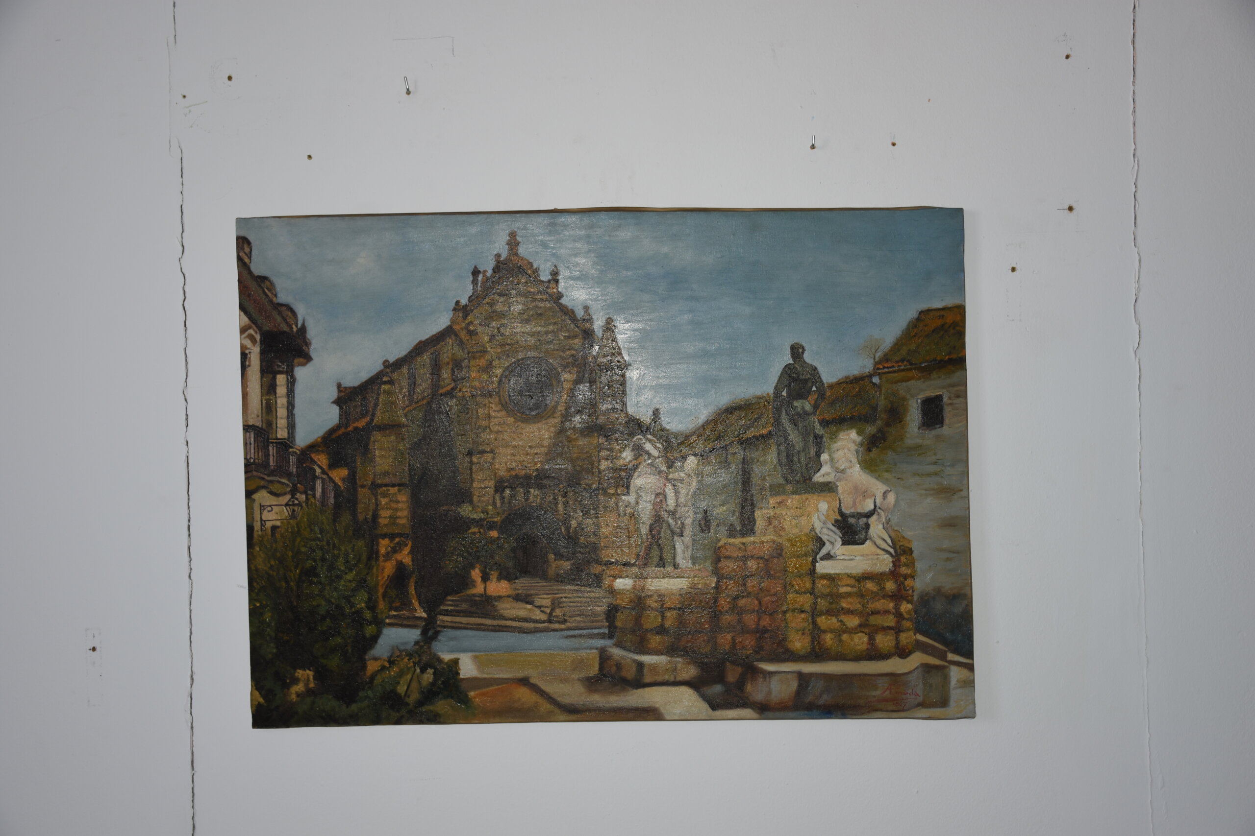 Pintura óleo Plaza de Santa Marina y Monumento a Manolete - Imagen 6