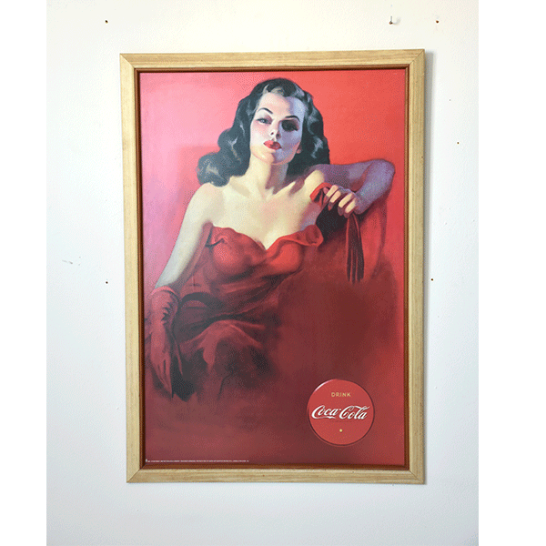 Cartel decorativo Coca-Cola estilo Pin-Up vintage