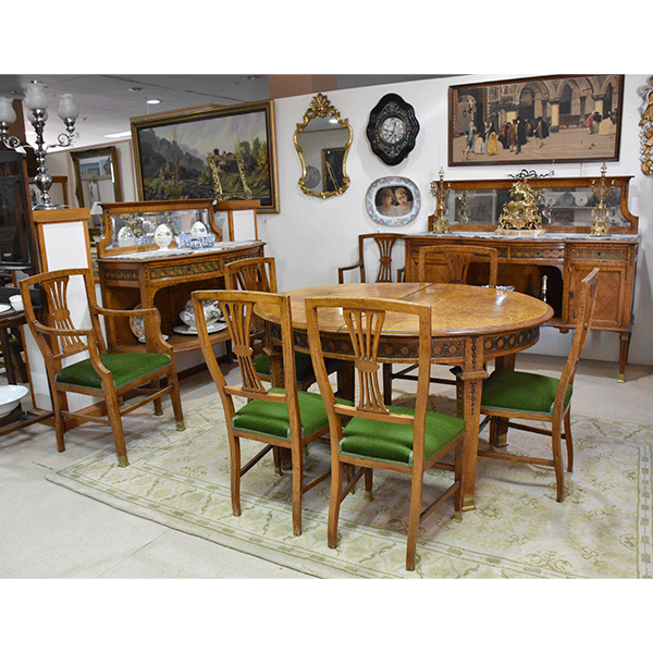 Comedor antiguo madera caoba rubia