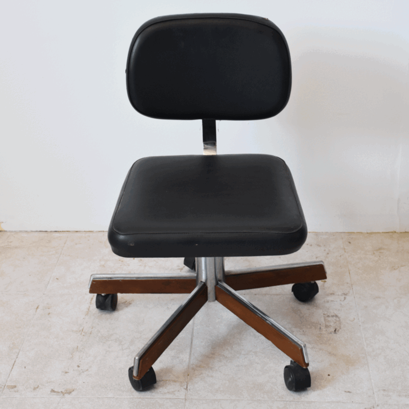 Silla de oficina vintage giratoria en polipiel