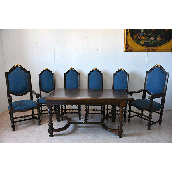 Conjunto comedor con 4 sillas y 2 sillones