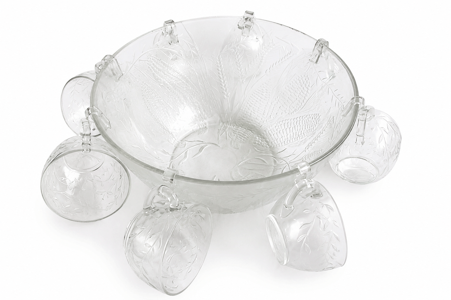 Ponchera de cristal con 8 tazas - Imagen 2