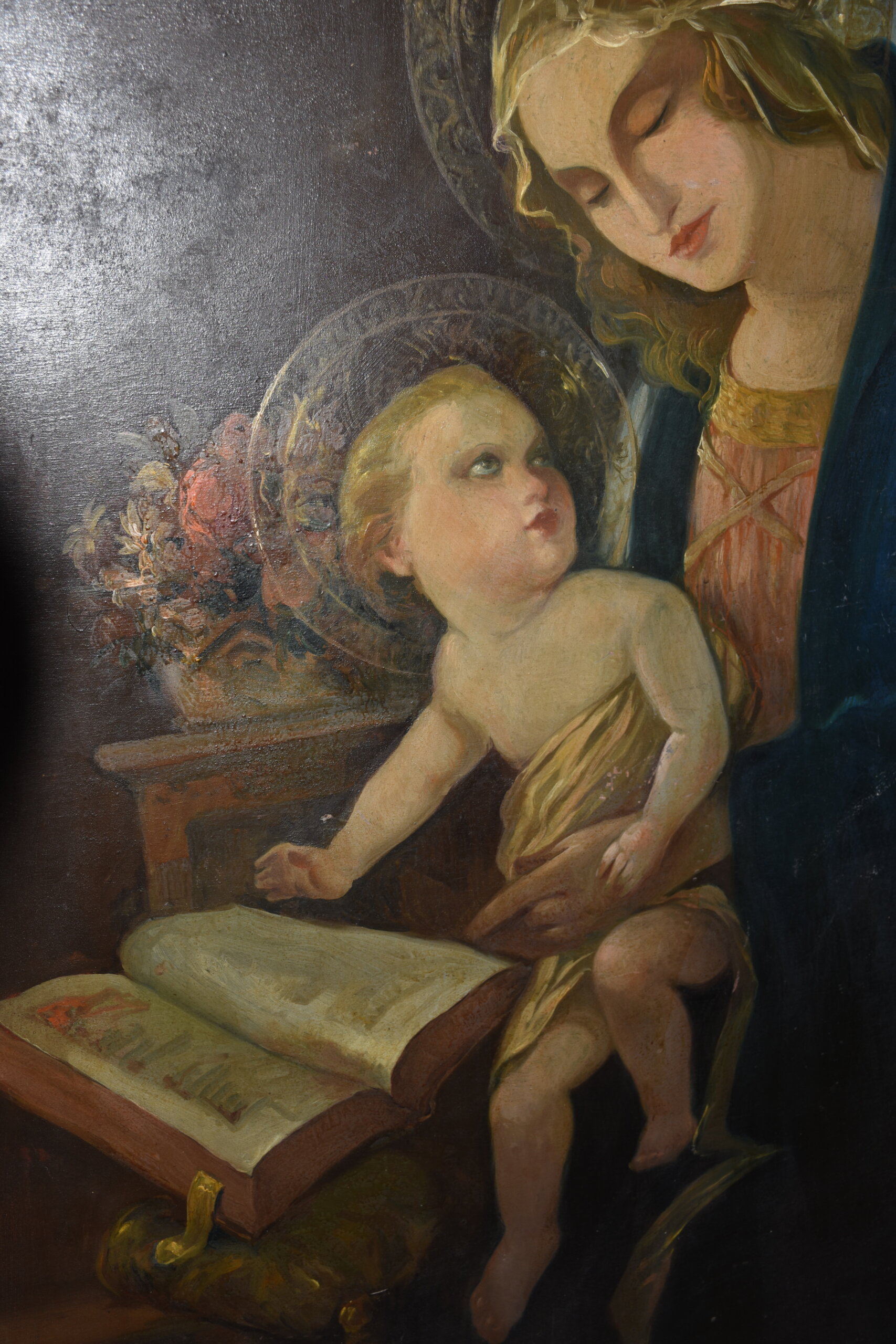 Pintura Virgen Madonna del libro con Niño - Imagen 7