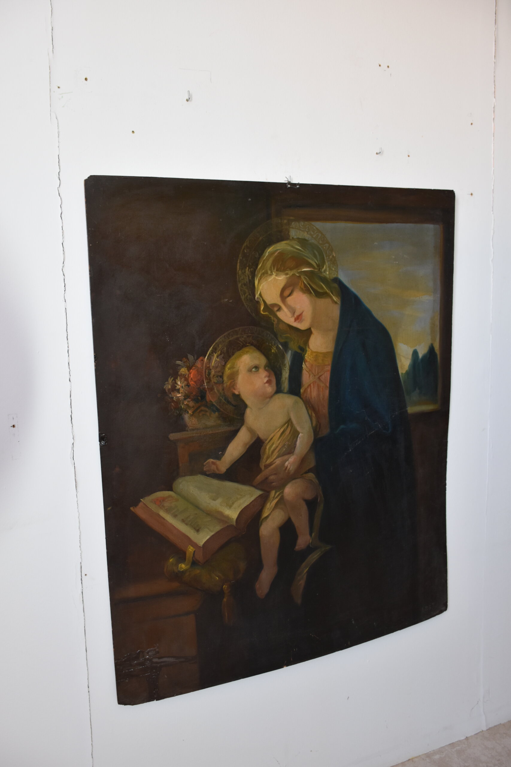 Pintura Virgen Madonna del libro con Niño - Imagen 3