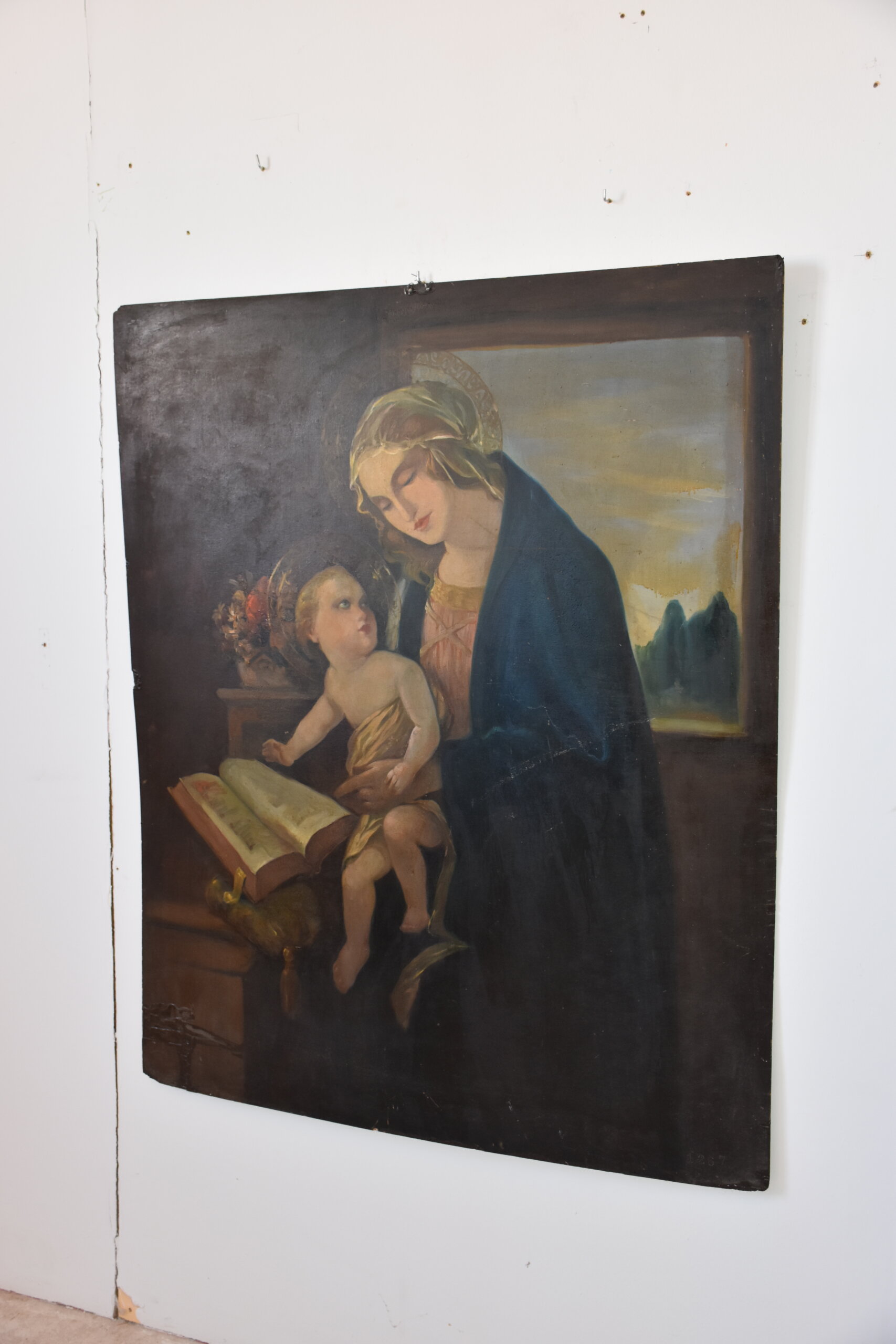Pintura Virgen Madonna del libro con Niño - Imagen 4