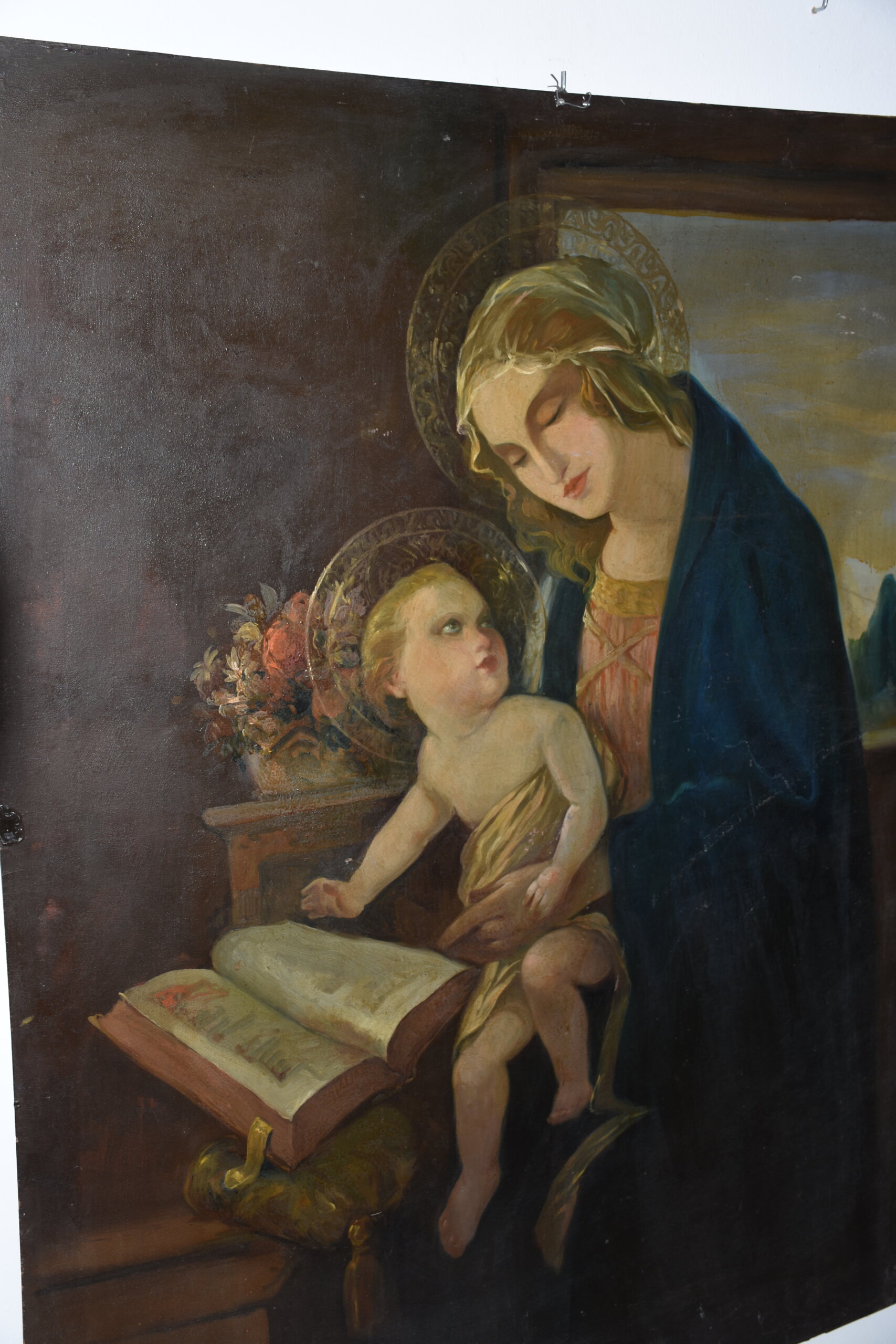 Pintura Virgen Madonna del libro con Niño - Imagen 5