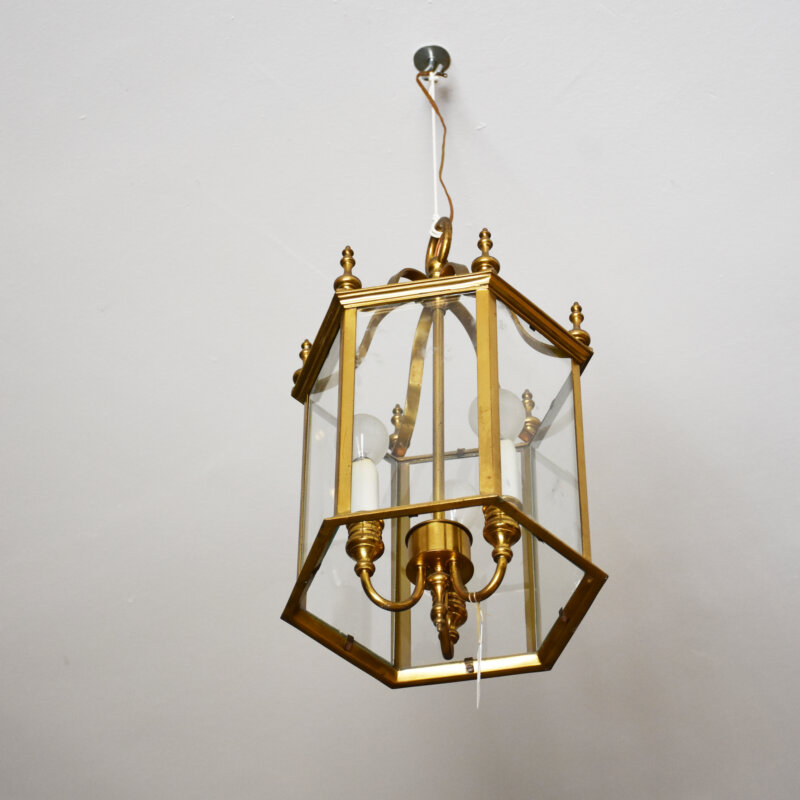 Farol de techo colgante latón dorado