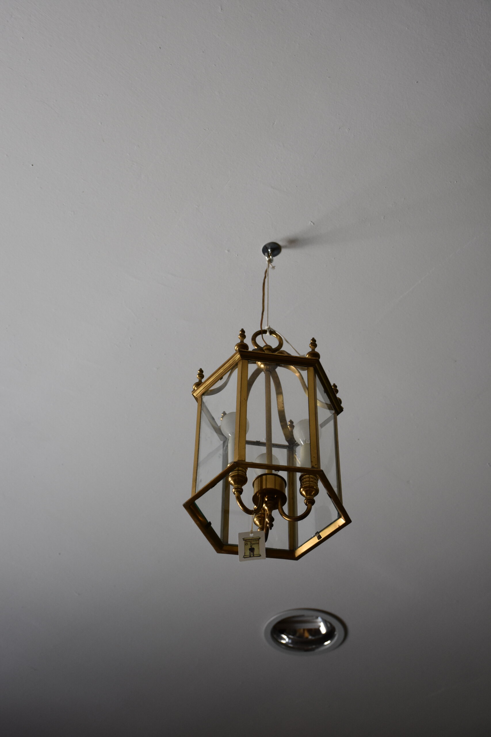 Farol de techo colgante latón dorado - Imagen 2