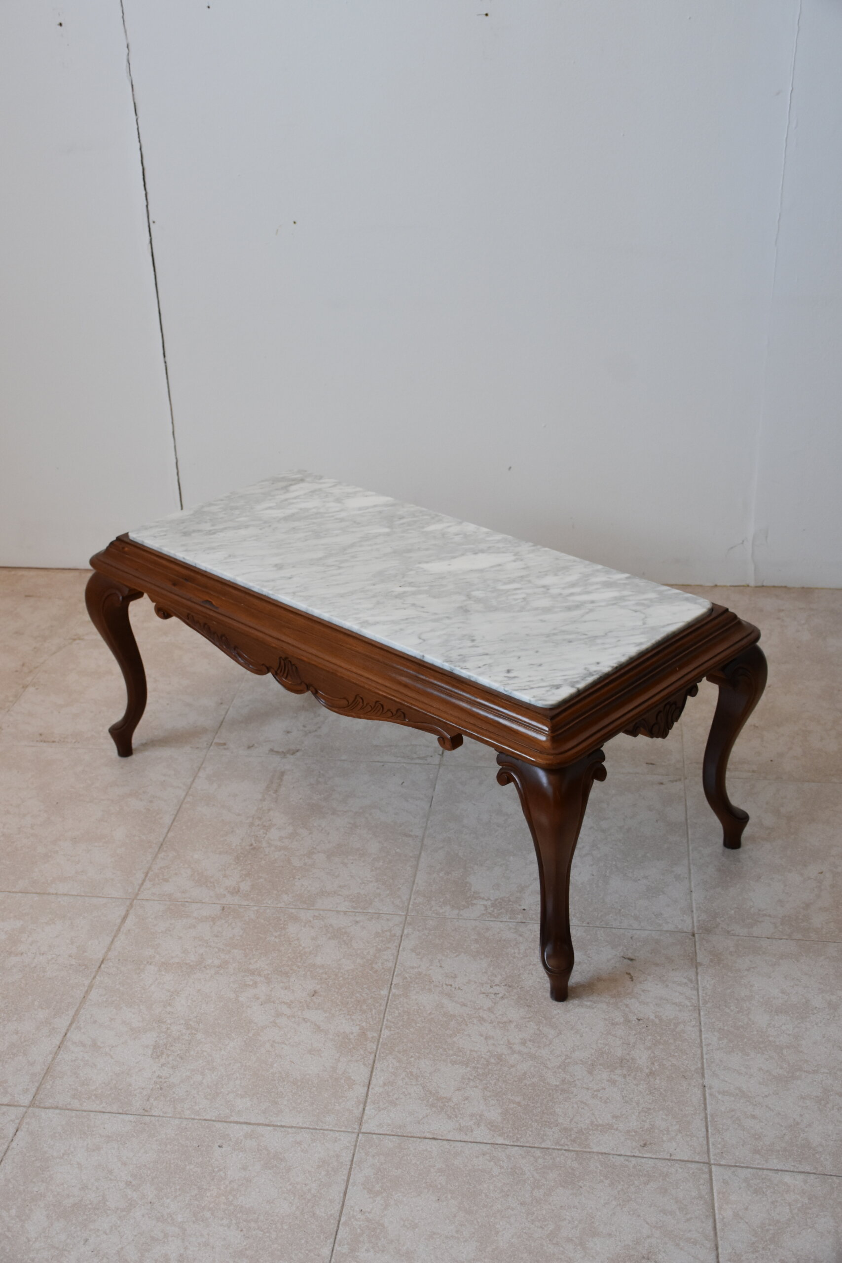 Mesa de centro clásica tapa mármol blanco - Imagen 3
