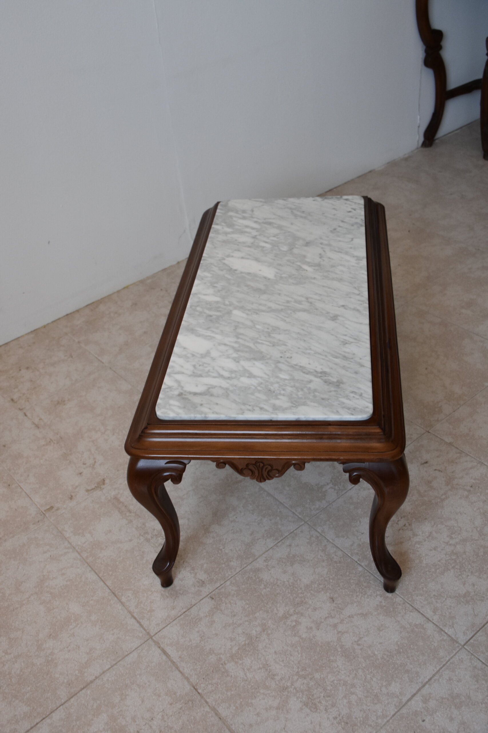 Mesa de centro clásica tapa mármol blanco - Imagen 5