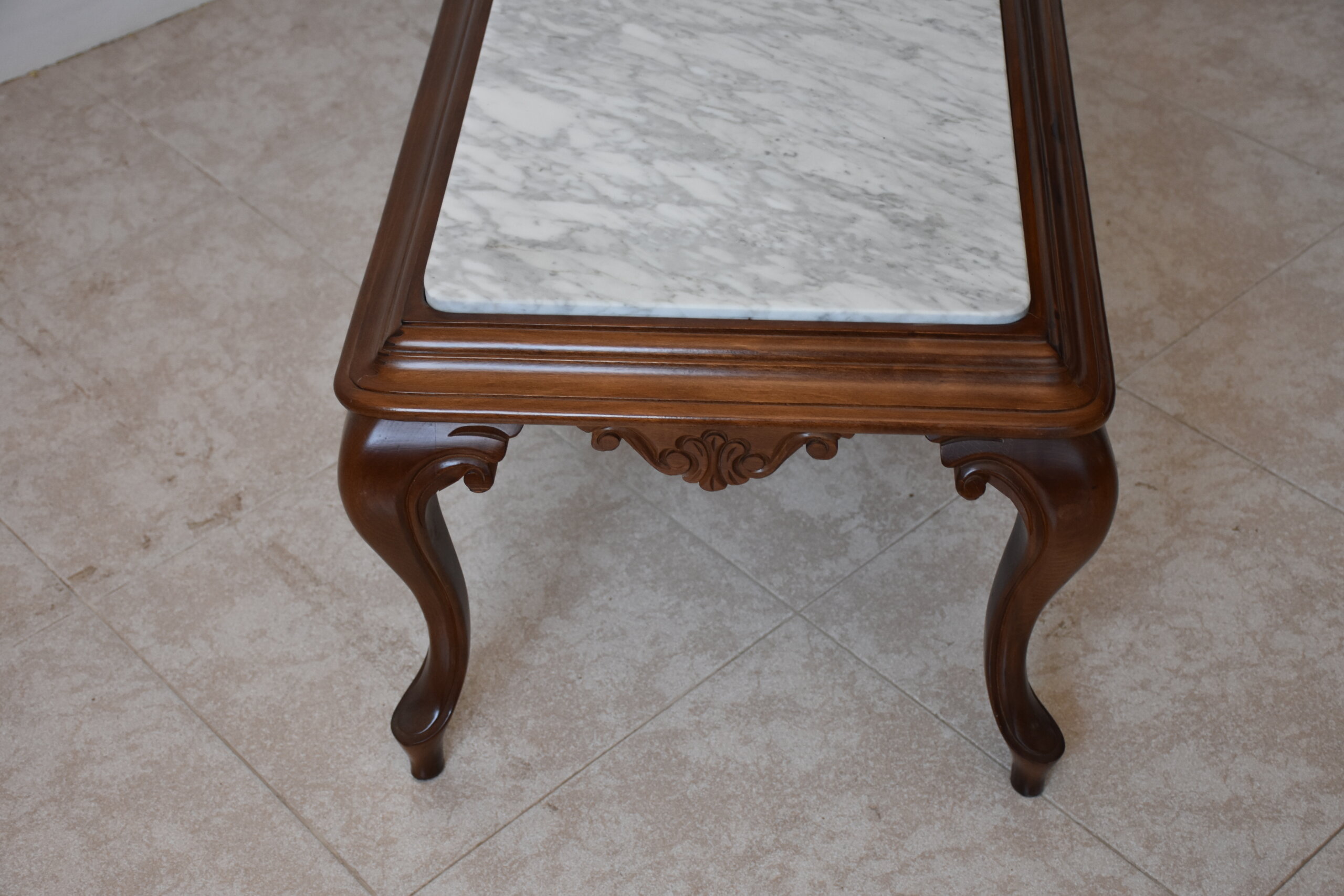 Mesa de centro clásica tapa mármol blanco - Imagen 6
