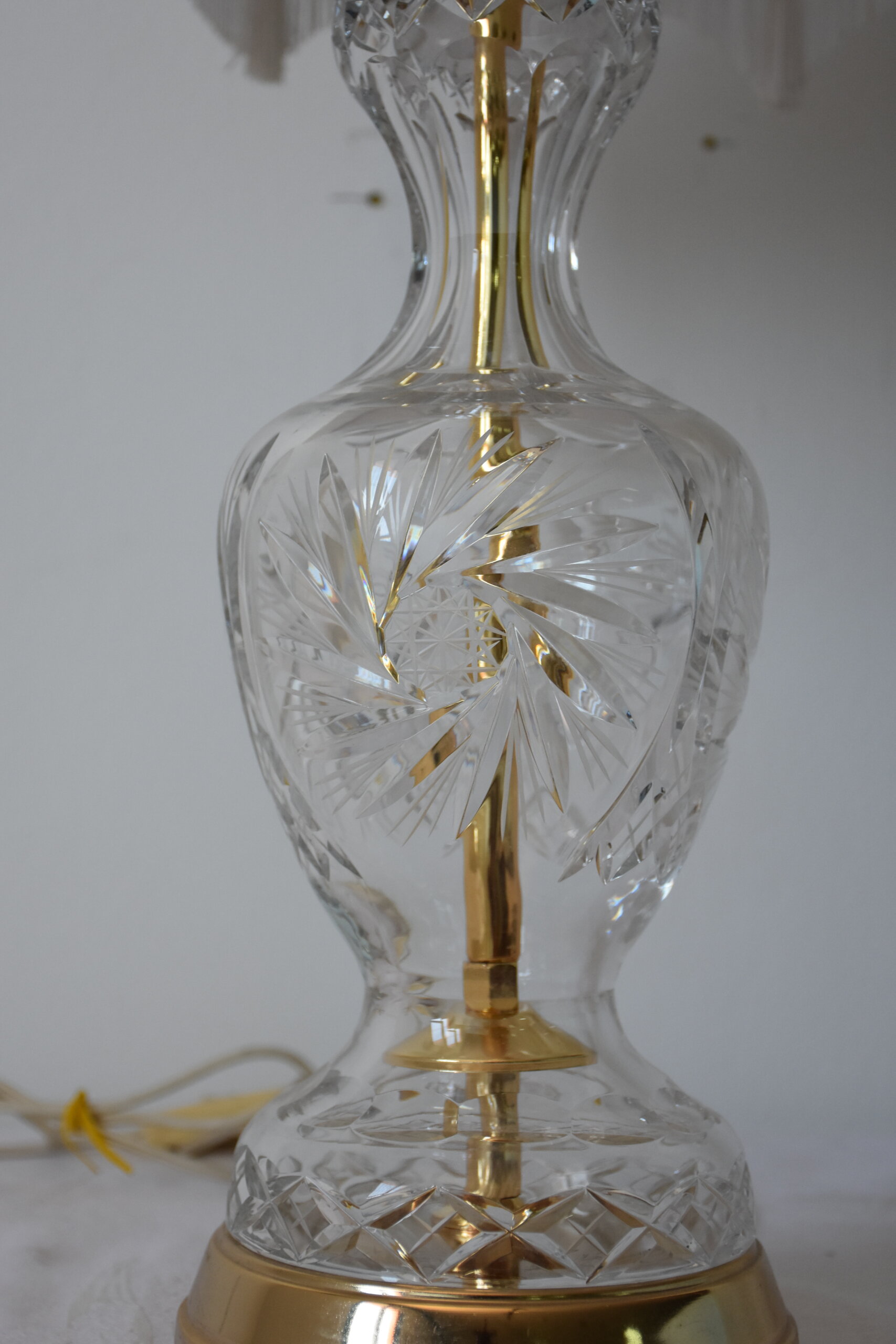Lámpara cristal tallado pantalla flecos - Imagen 2