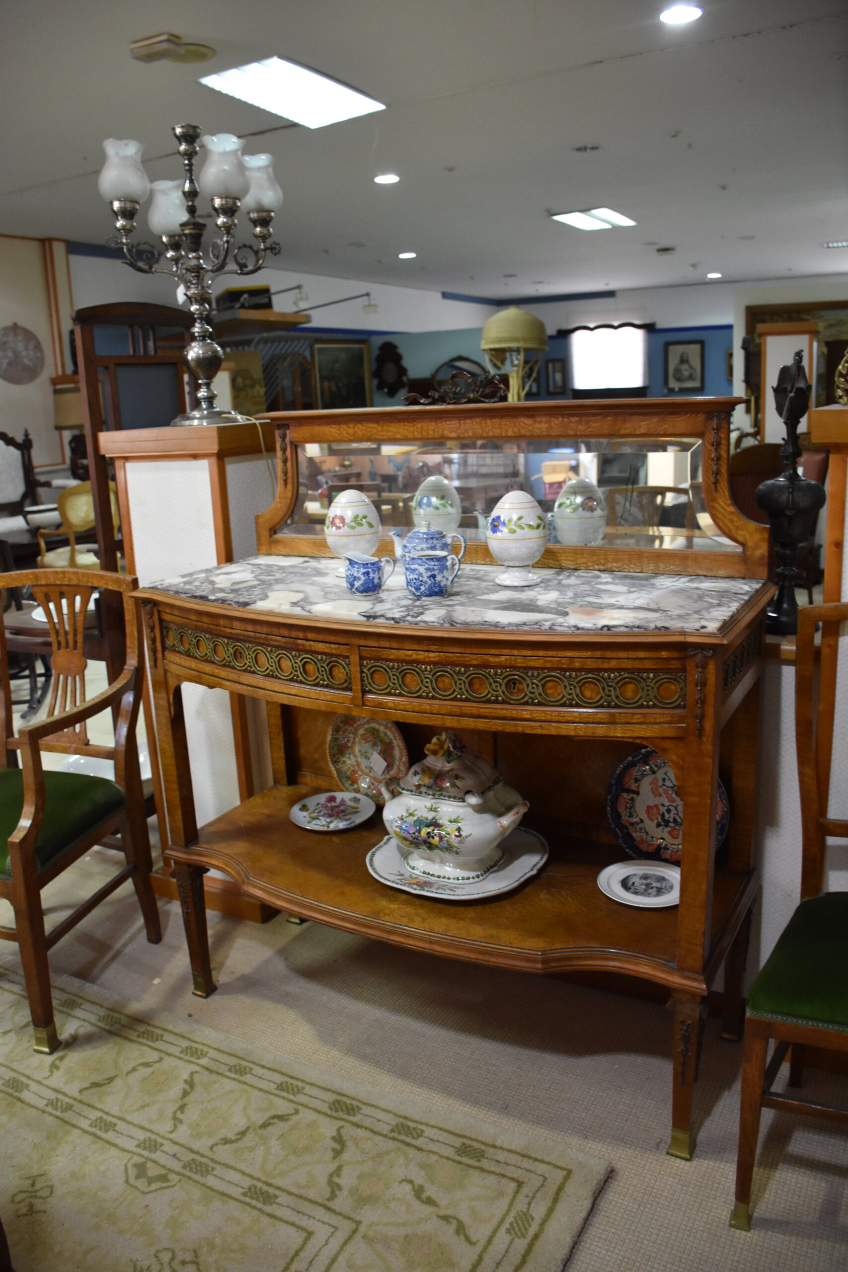 Comedor antiguo madera caoba rubia - Imagen 12