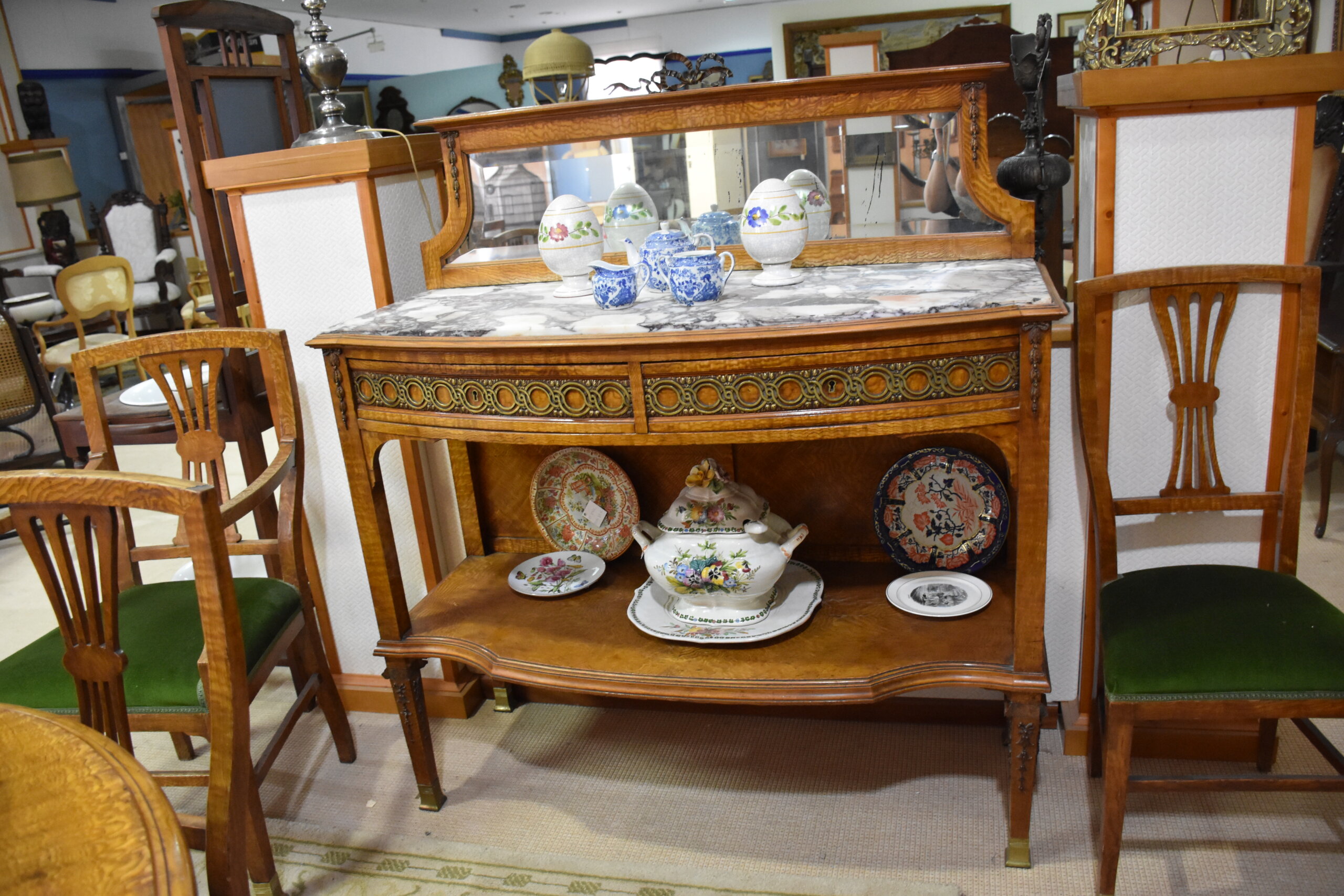 Comedor antiguo madera caoba rubia - Imagen 13