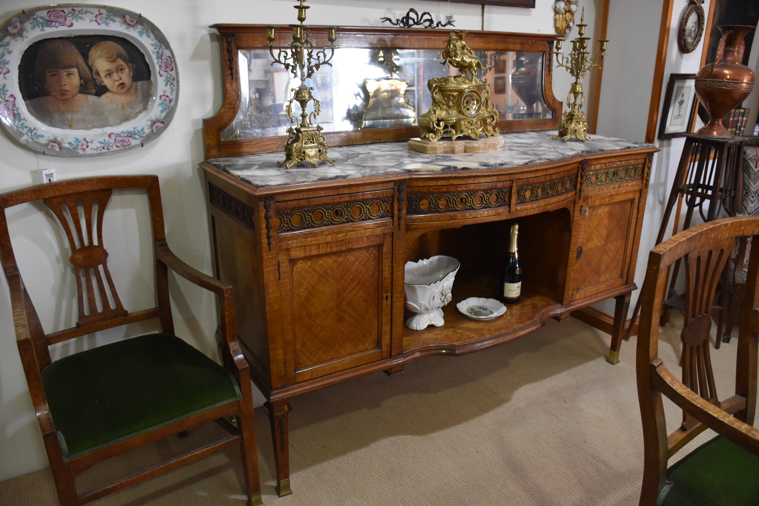 Comedor antiguo madera caoba rubia - Imagen 15