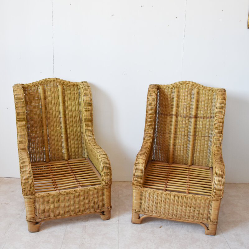 Pareja de sillones de mimbre