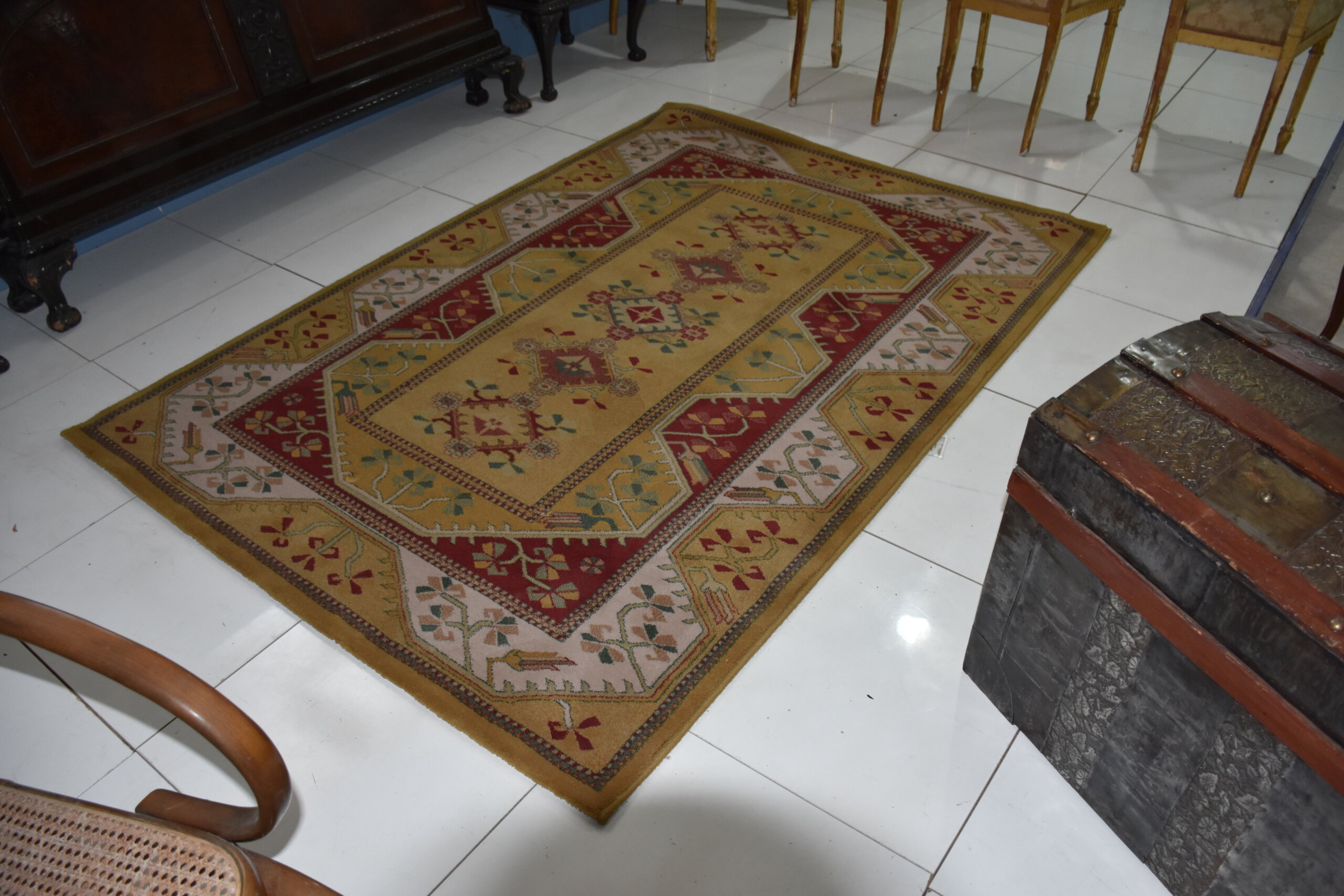Alfombra ocre y burdeos 200 x 140 cm - Imagen 2