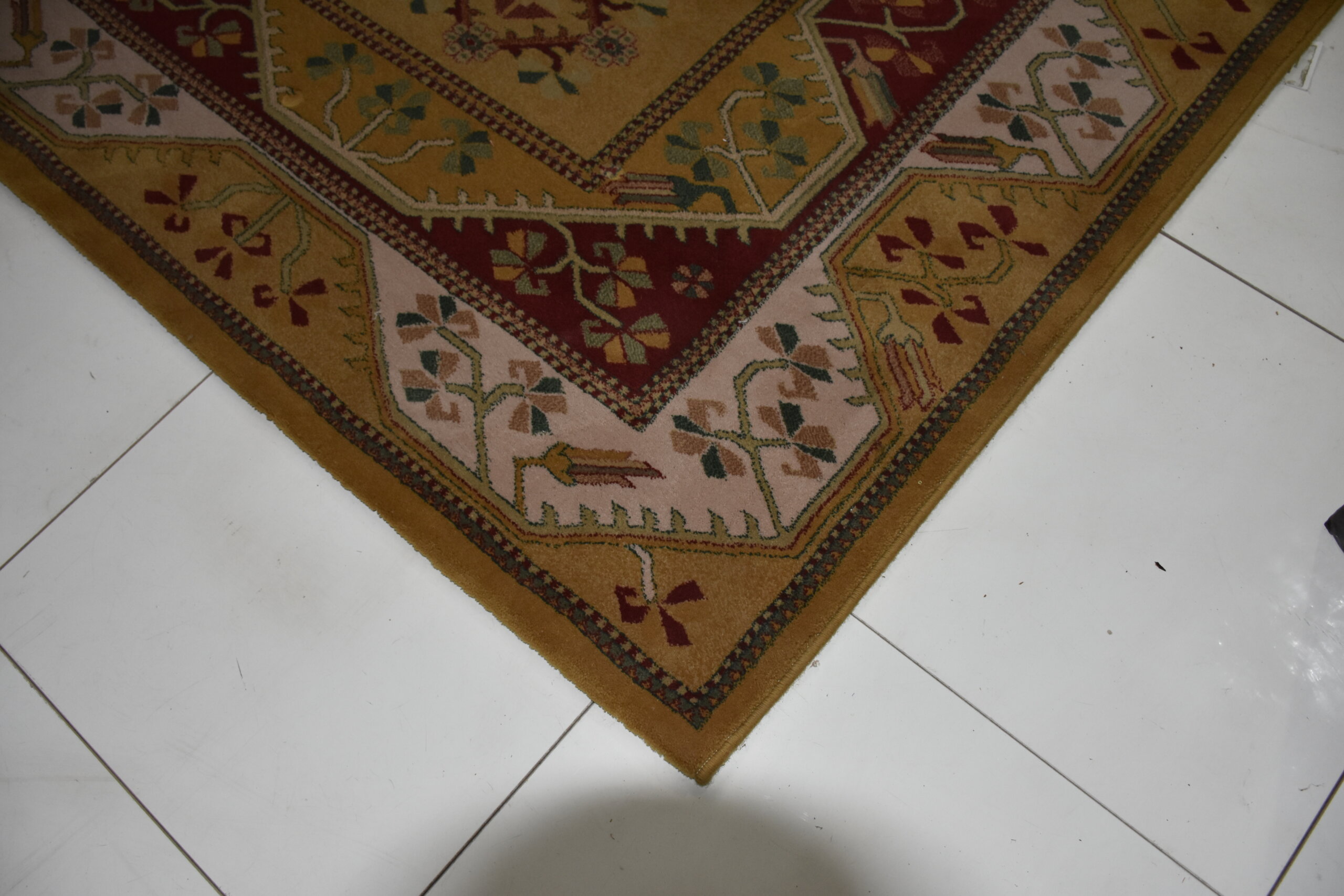Alfombra ocre y burdeos 200 x 140 cm - Imagen 3