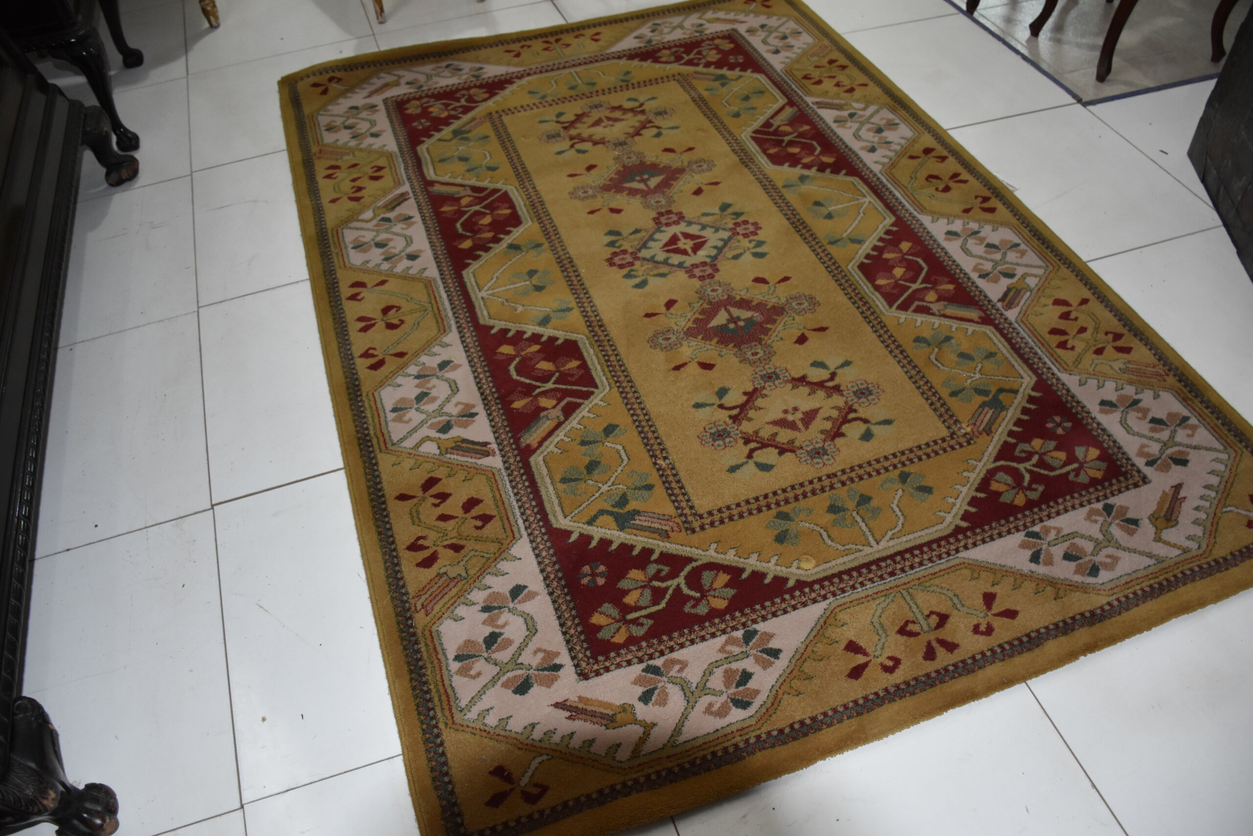 Alfombra ocre y burdeos 200 x 140 cm - Imagen 4