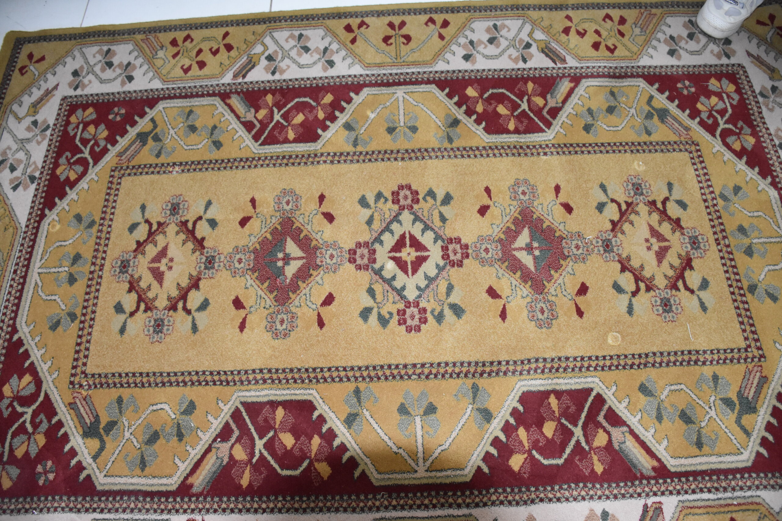 Alfombra ocre y burdeos 200 x 140 cm - Imagen 6