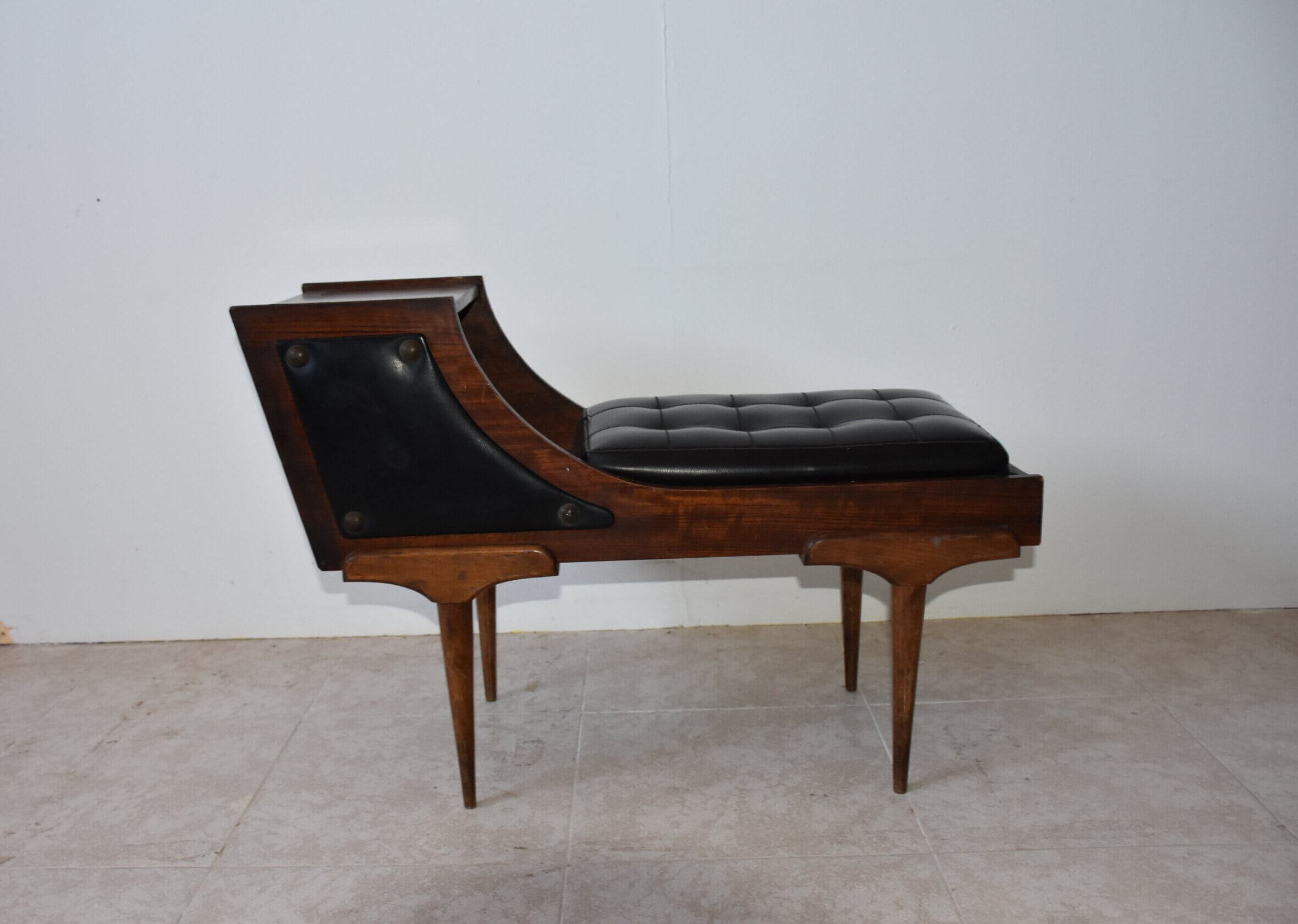 Banqueta telefonera Mid Century capitoné