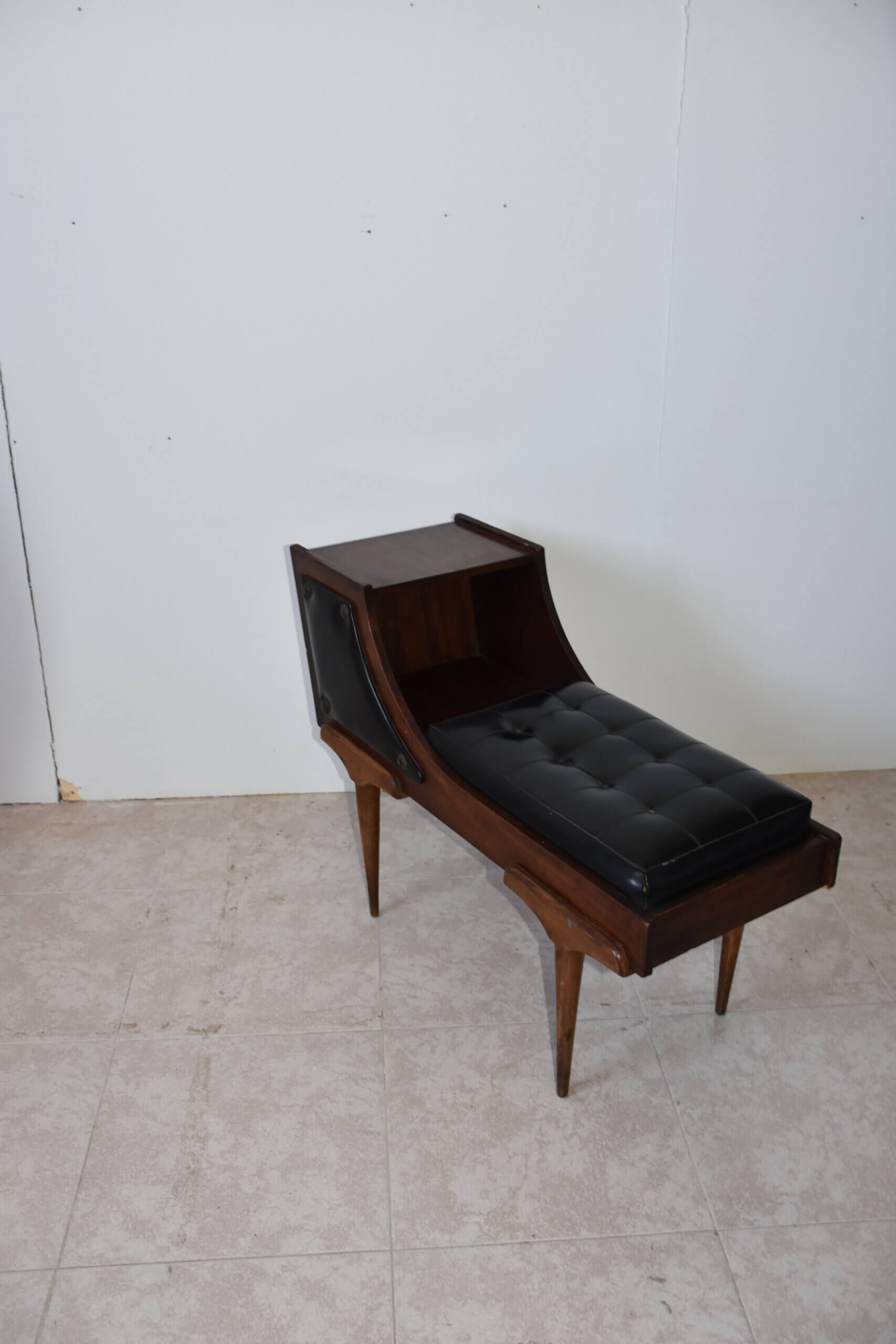 Banqueta telefonera Mid Century capitoné - Imagen 2